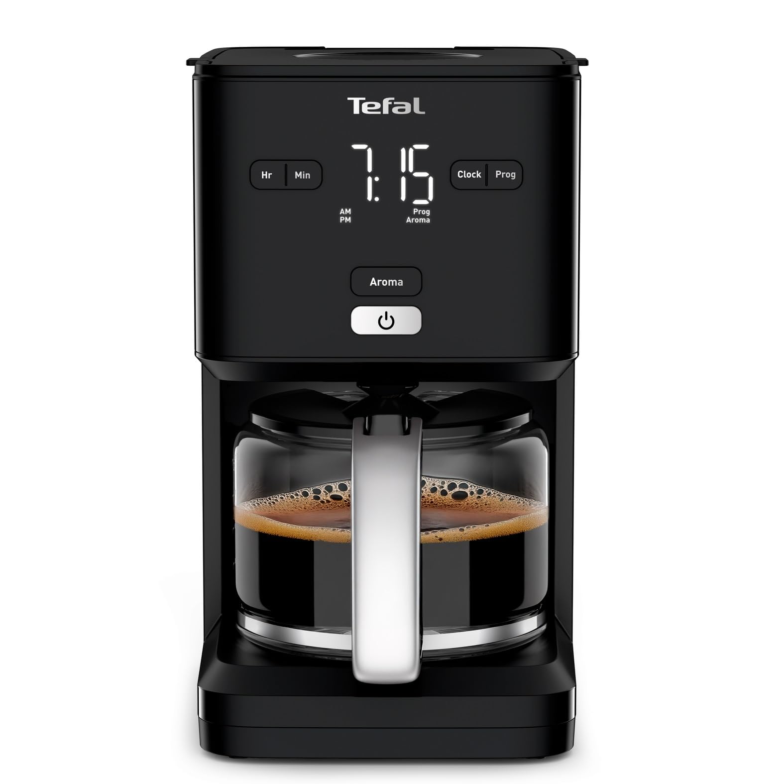 Tefal Smart'n Light CM600810 - programmējams pilienu filtra kafijas automāts ar taimeri un aroma funkciju, 1,25 l, 100 W, melns