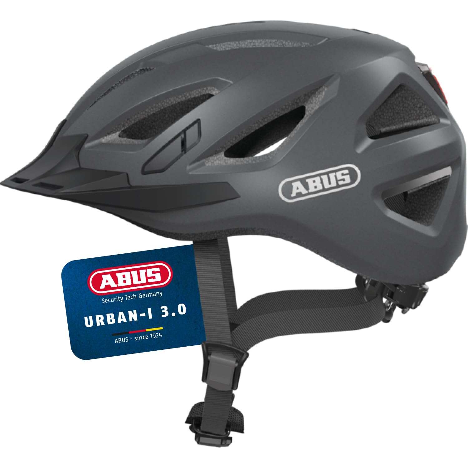 ABUS Urban-I 3.0 86863 - Velosipēda ķivere ar LED aizmugures gaismu un magnētisko sprādzi pieaugušajiem,  M (52–58 cm)