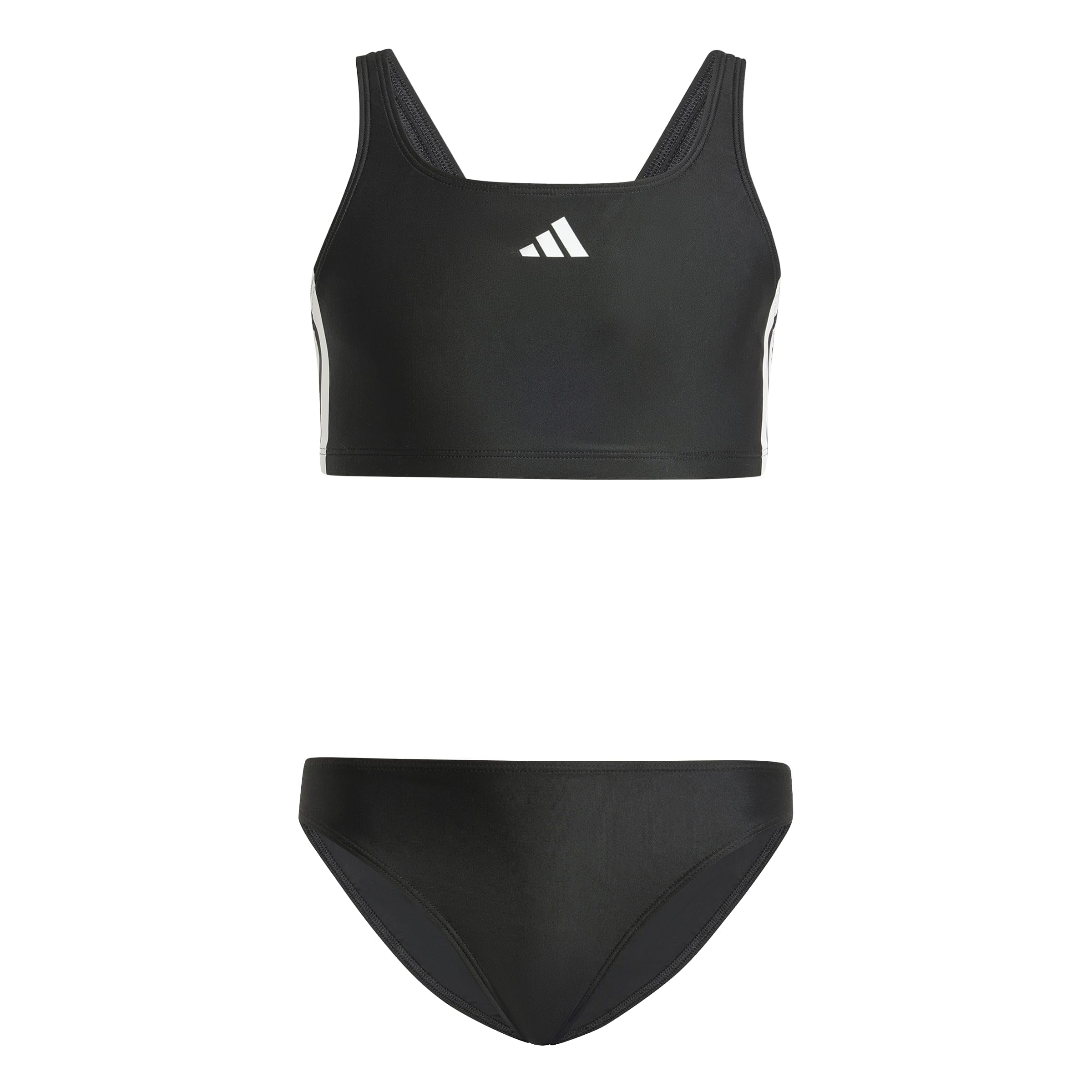 Adidas TY792 - bērnu peldkostīms bikini ar trim svītrām un V veida muguru, 170 izmērs