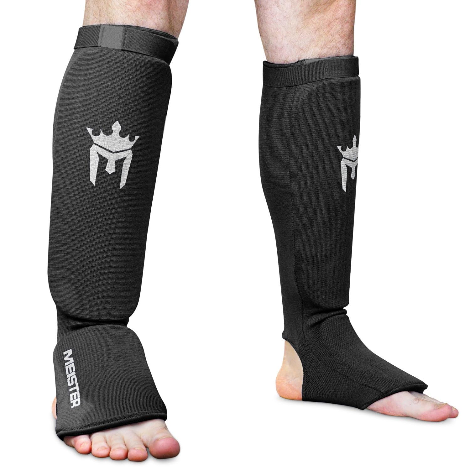Meister MMA 1063CSGBKLXL - Elastīgas polsterētas auduma stilba un potītes aizsargsargi (pāris), izmērs L-XL
