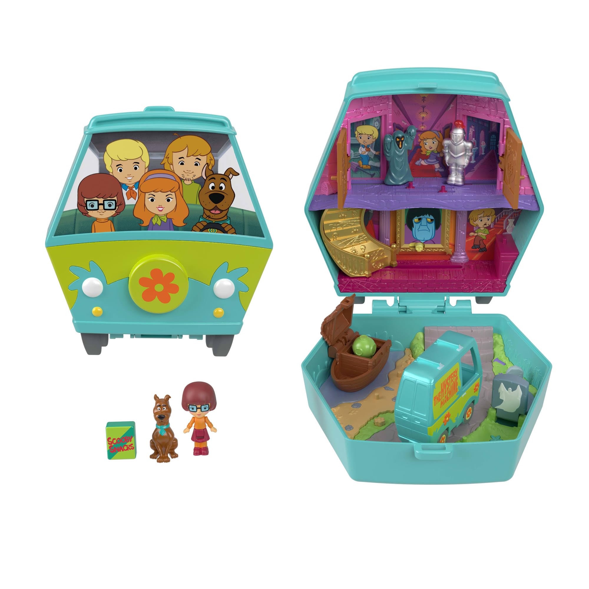 Polly Pocket x Scooby-Doo - mistērijas mašīnas rotaļlietu kaste ar mikrolellēm