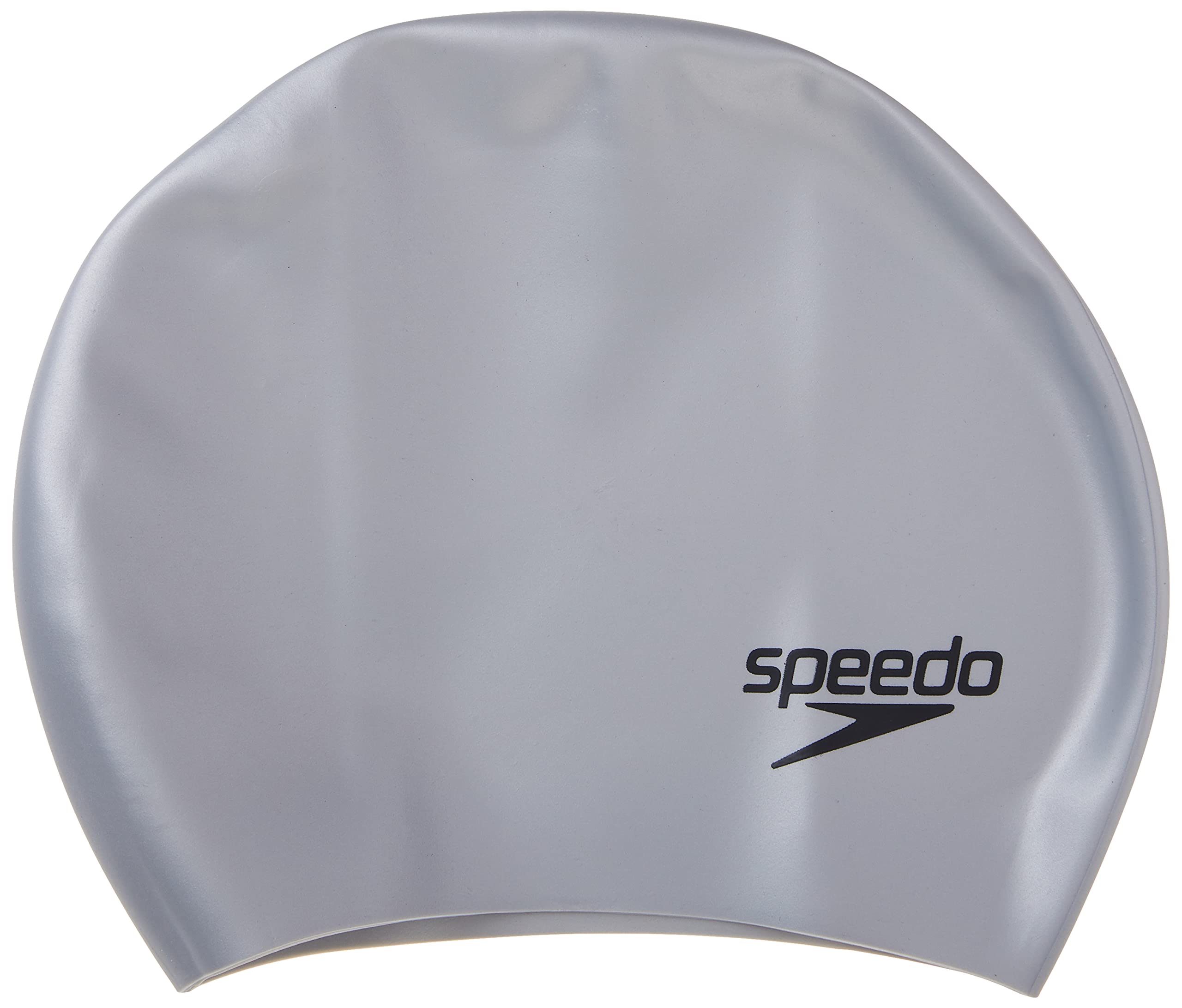 Speedo - Silikona peldcepure gariem matiem, universāls izmērs, sudraba krāsā