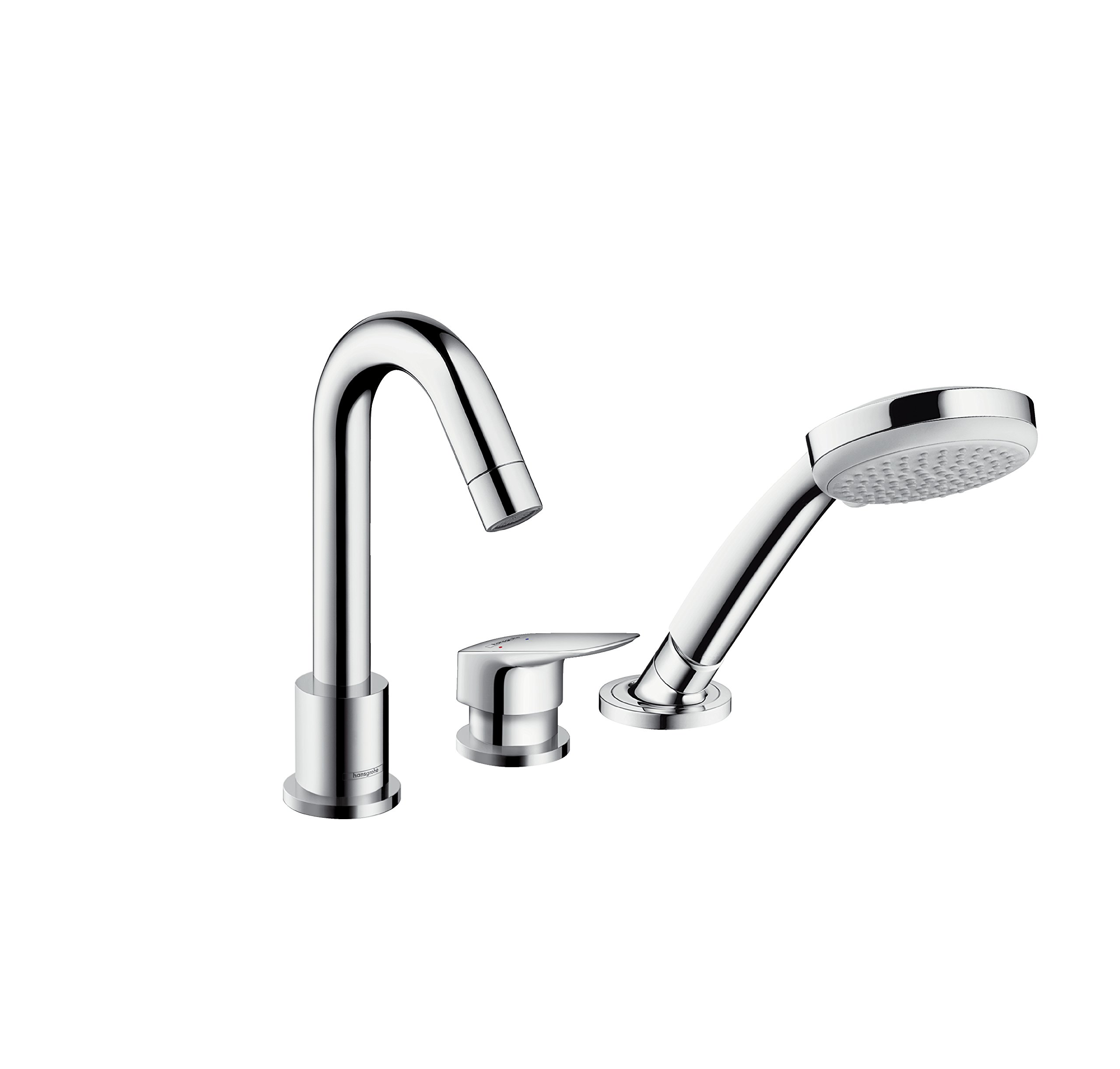 hansgrohe Logis 71310000 vannas maisītājs ar 3 caurumiem, montējams uz malas, hroms, sudrabs