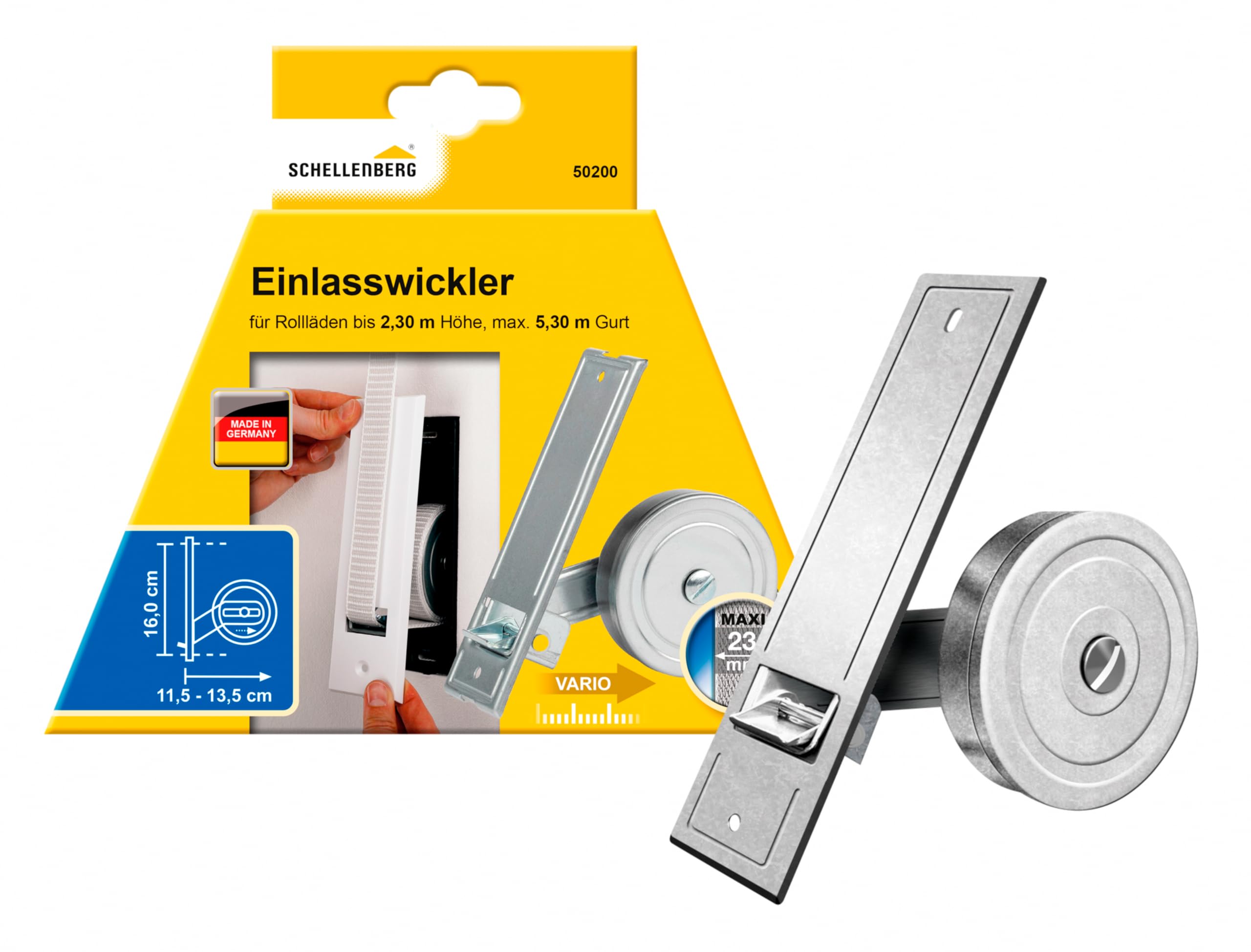 Schellenberg 50200 - Ruļļžalūziju tinējs Maxi 160 mm cinkots ar 16 cm caurumu attālumu