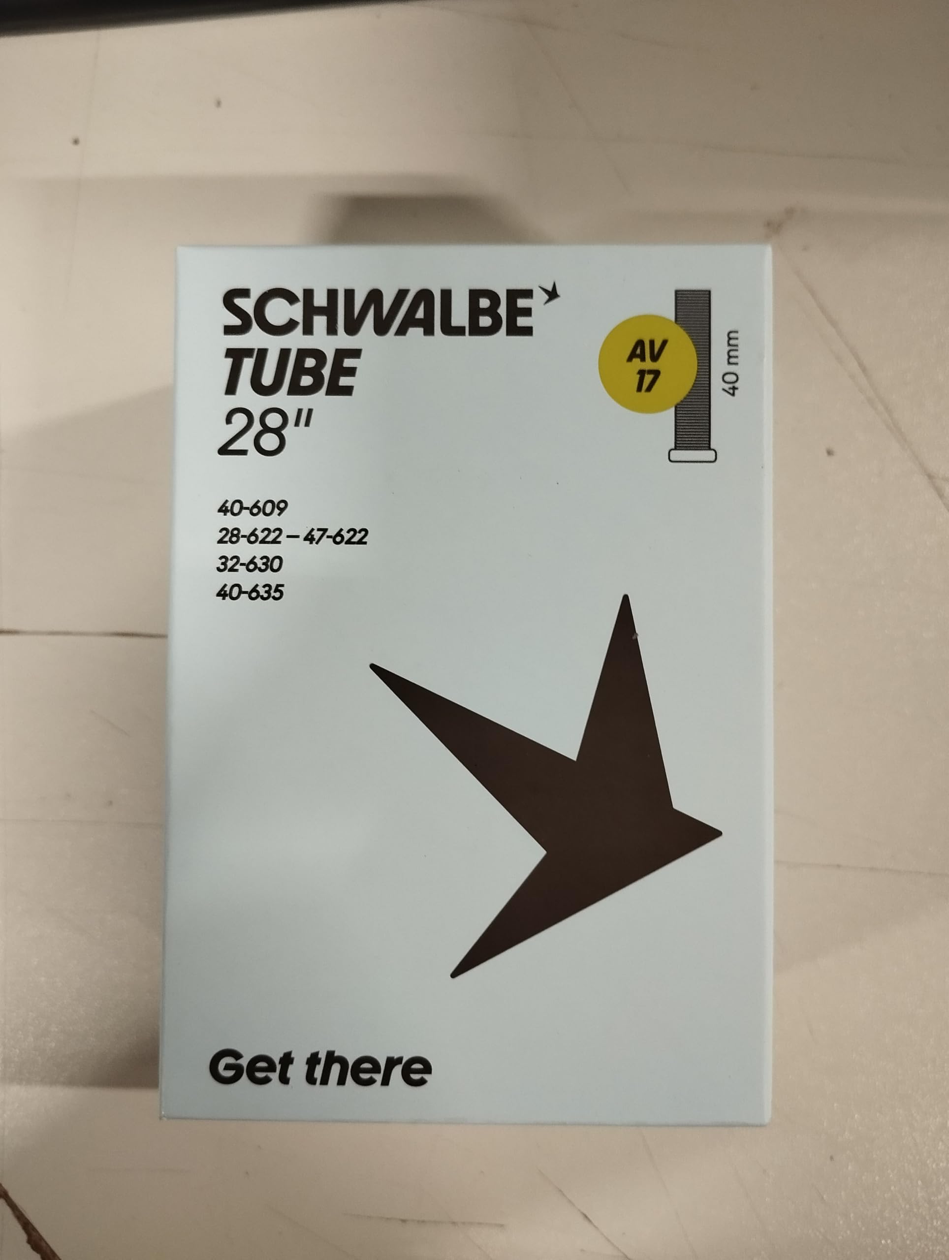 Schwalbe 10429340 - Velosipēda kamera Nr. 17, 28 collas, AV ventils