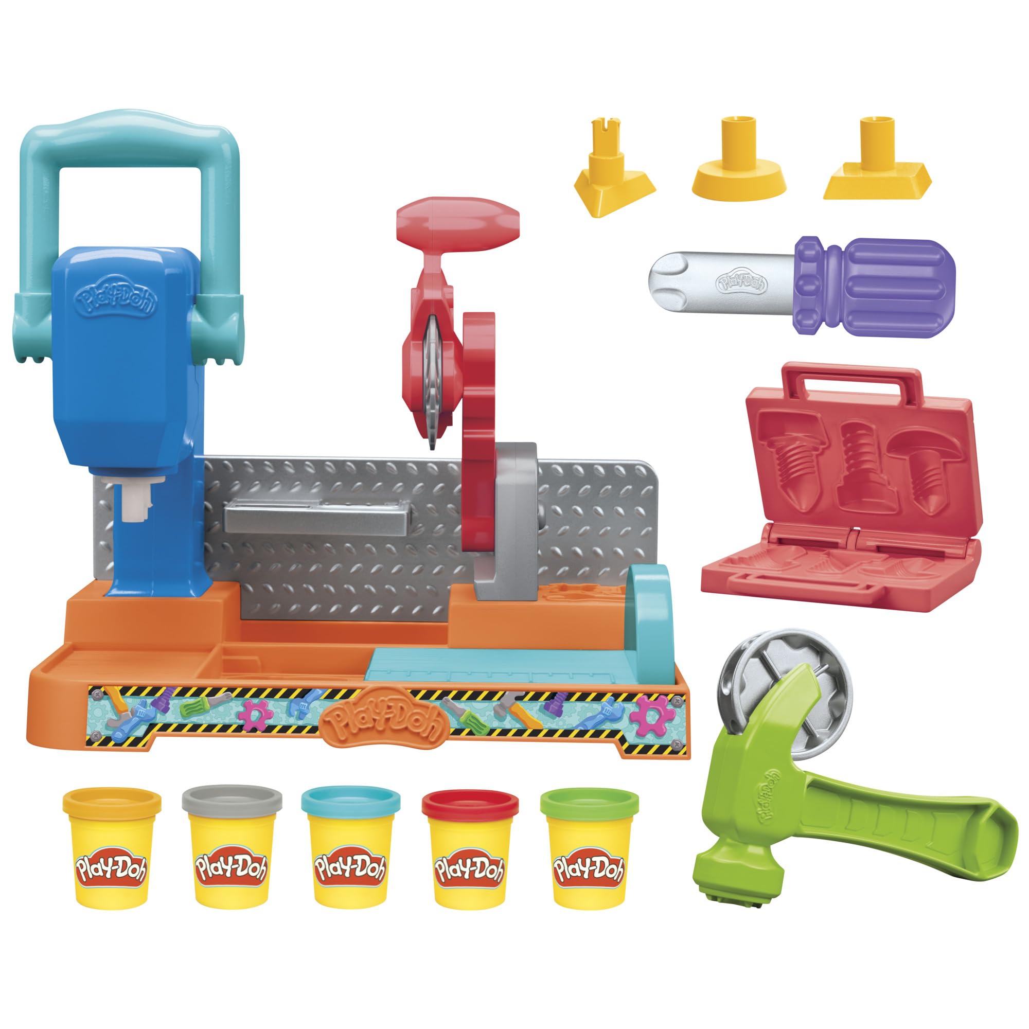 Play-Doh F9141 - Darbnīcas rotaļu komplekts ar zīmogiem, zāģi un instrumentiem bērniem no 3 gadiem