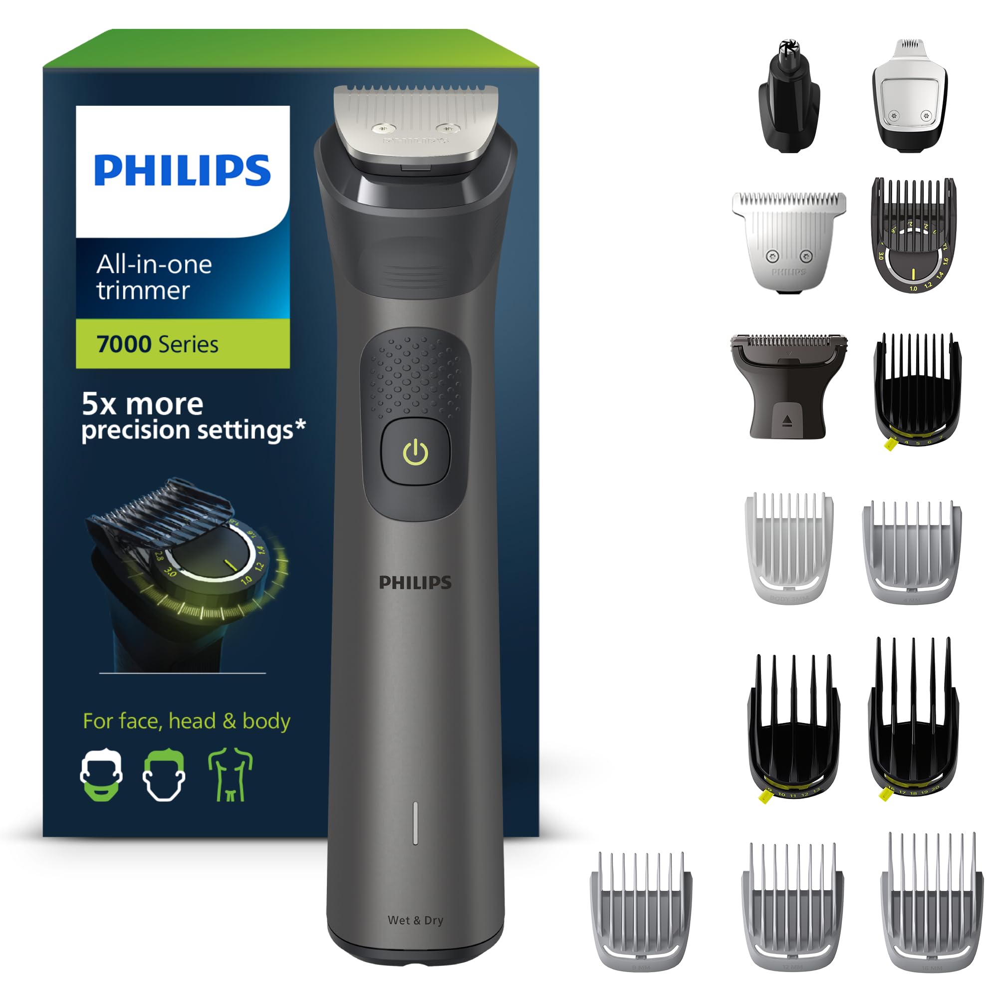 Philips MG795015 - universālais 15-in-1 trimmeris sejai, galvai un ķermenim