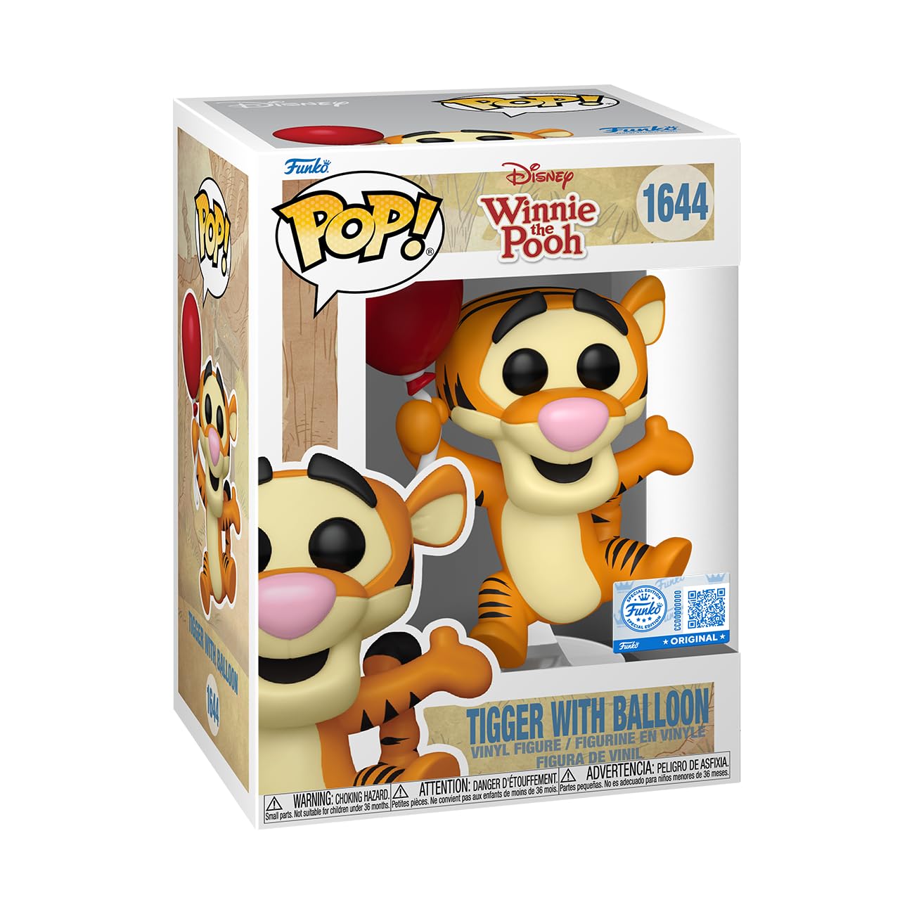 Funko POP! Disney Tiggeris 88657- Tīģeris ar balonu, vinila kolekcijas figūriņa