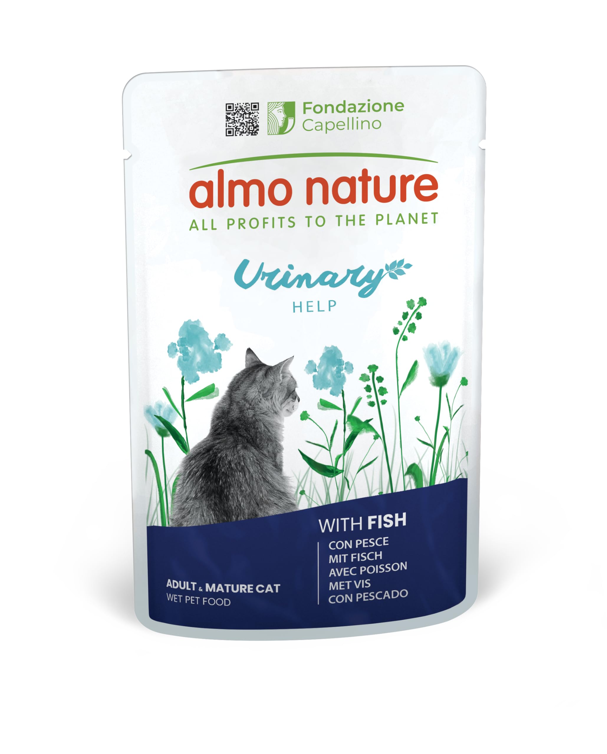 Almo Nature urinary help - mitrā barība pieaugušām kaķiem ar zivi, 70g x 29 gab.