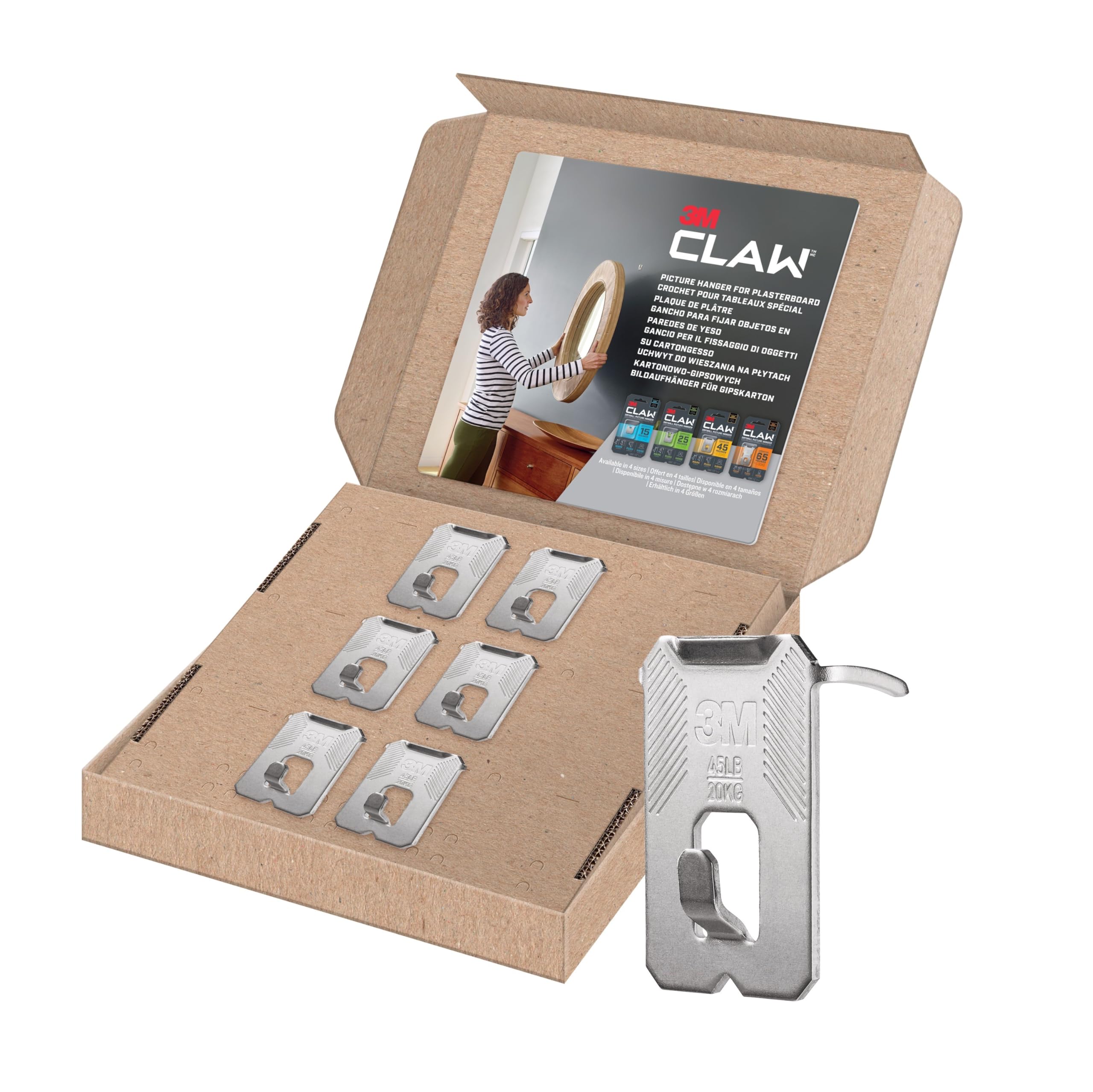 3M CLAW 3PH-SIOC-VP - Āķi ģipškartonam 6 gab., tur līdz 20 kg, bez naglas
