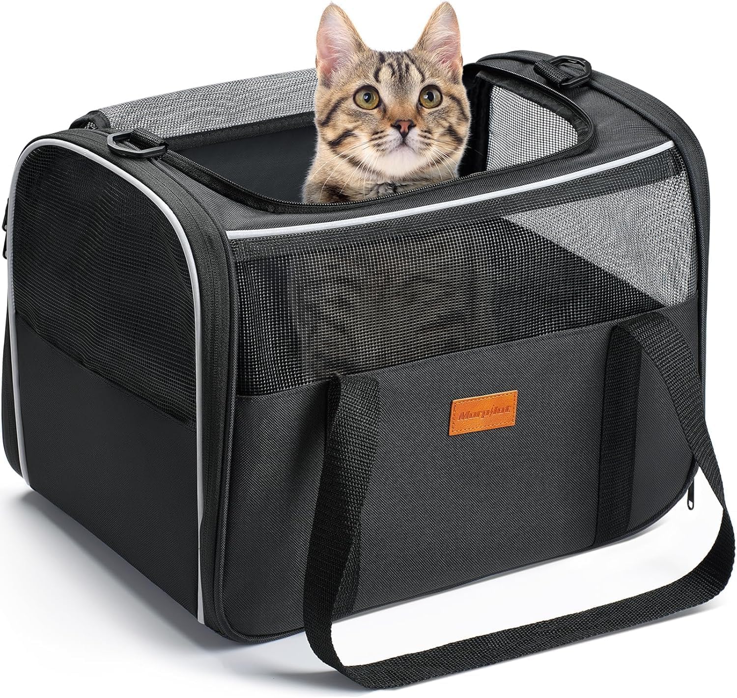 Morpilot PH001GR02NBA - kaķu un kucēnu transportēšanas soma līdz 5 kg, tumši pelēka, 40x26x28 cm