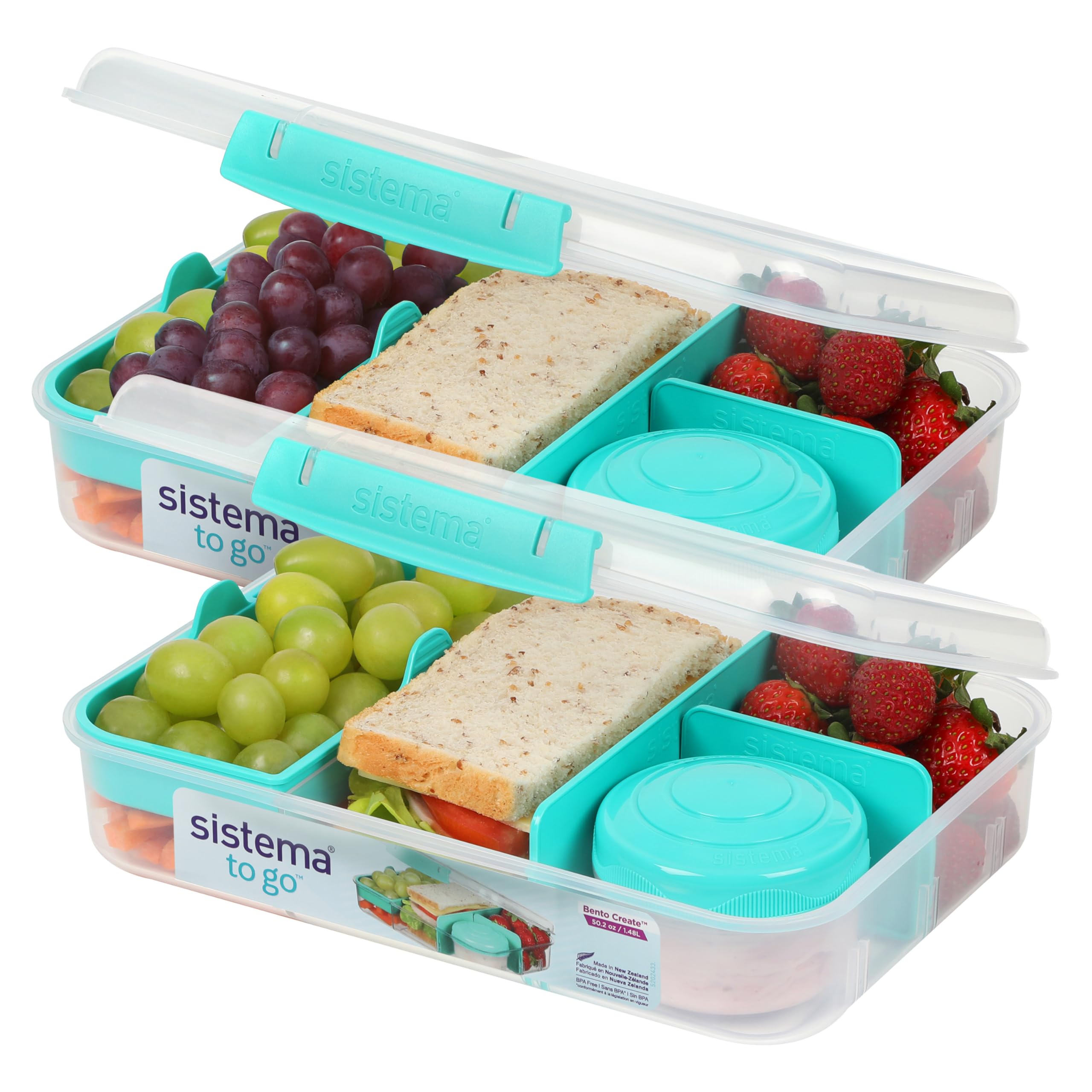 Sistema Bento Create - pusdienu kastes ar nodalījumiem un jogurta trauku 1,48 L, 2 gab.