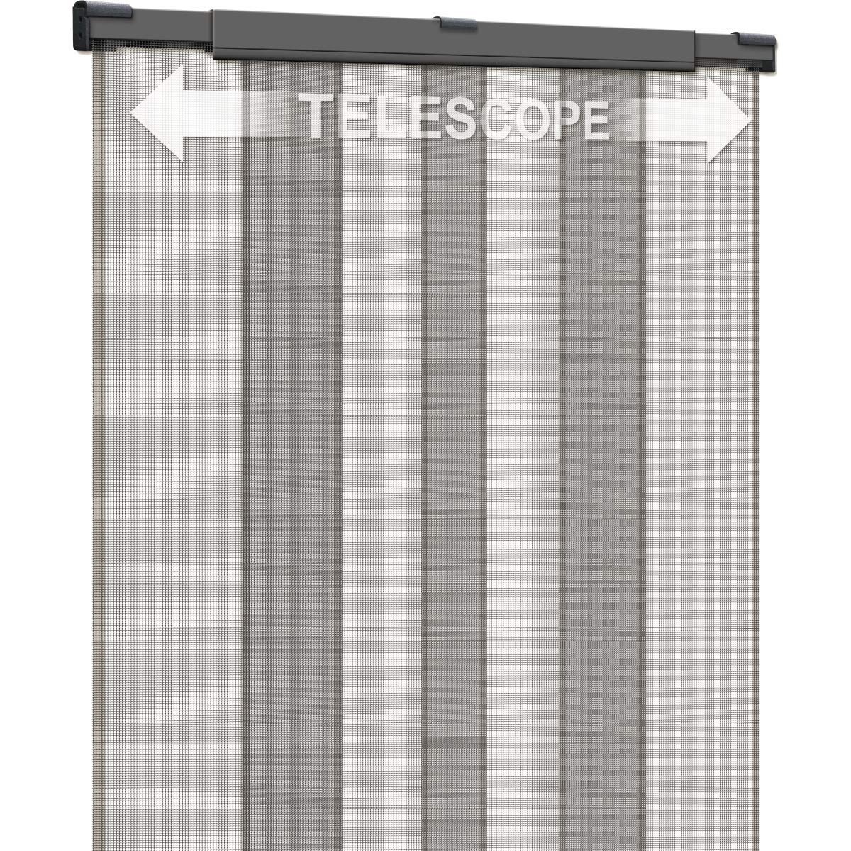 Schellenberg 50654 - Teleskopiskais insektu aizsargājoša tīkla aizskars balkona durvīm, antracīts, 130 x 250 cm