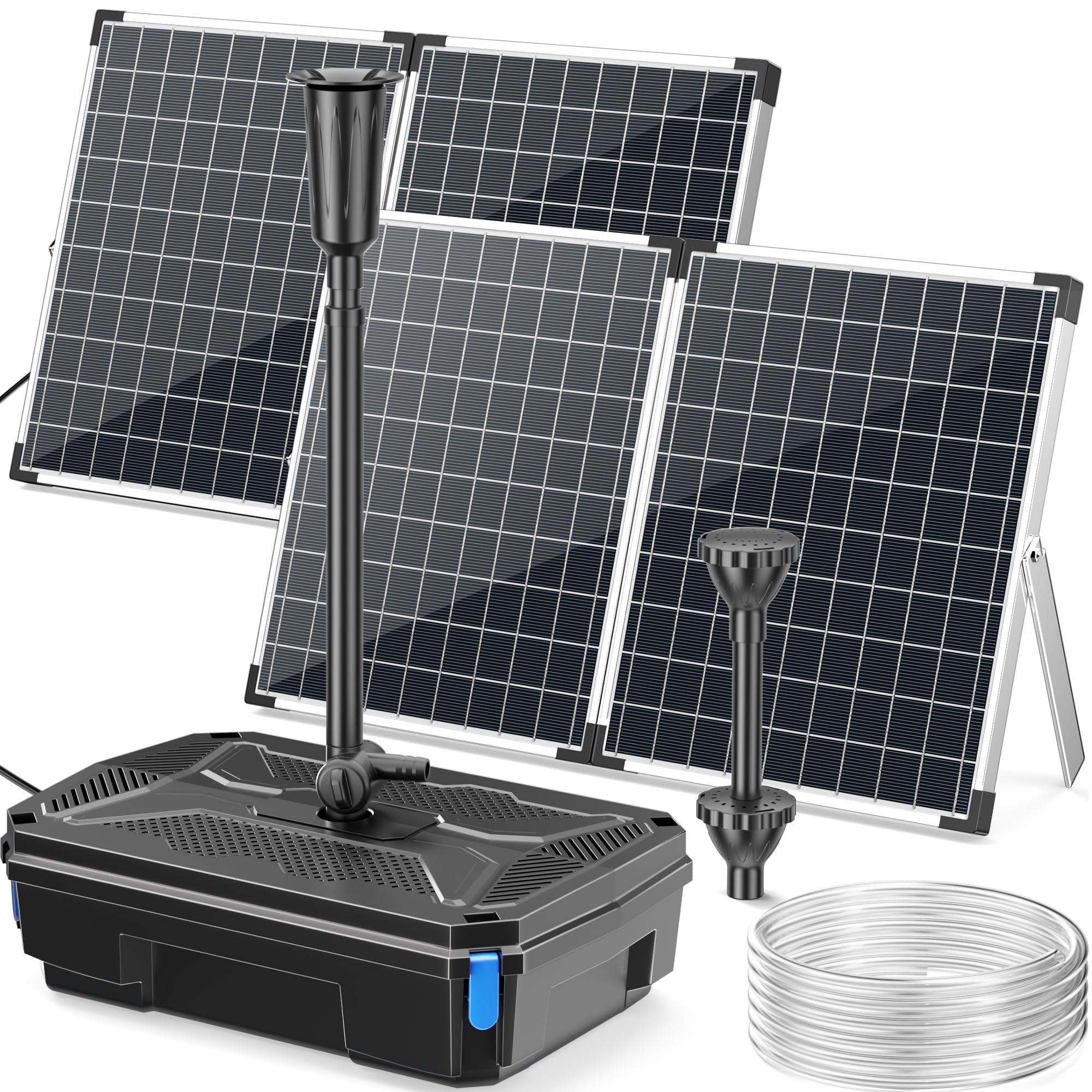 POPOSOAP 100W - Saules enerģijas dīķa filtrs un strūklaknas sūknis ar 4-pakāpju filtrāciju