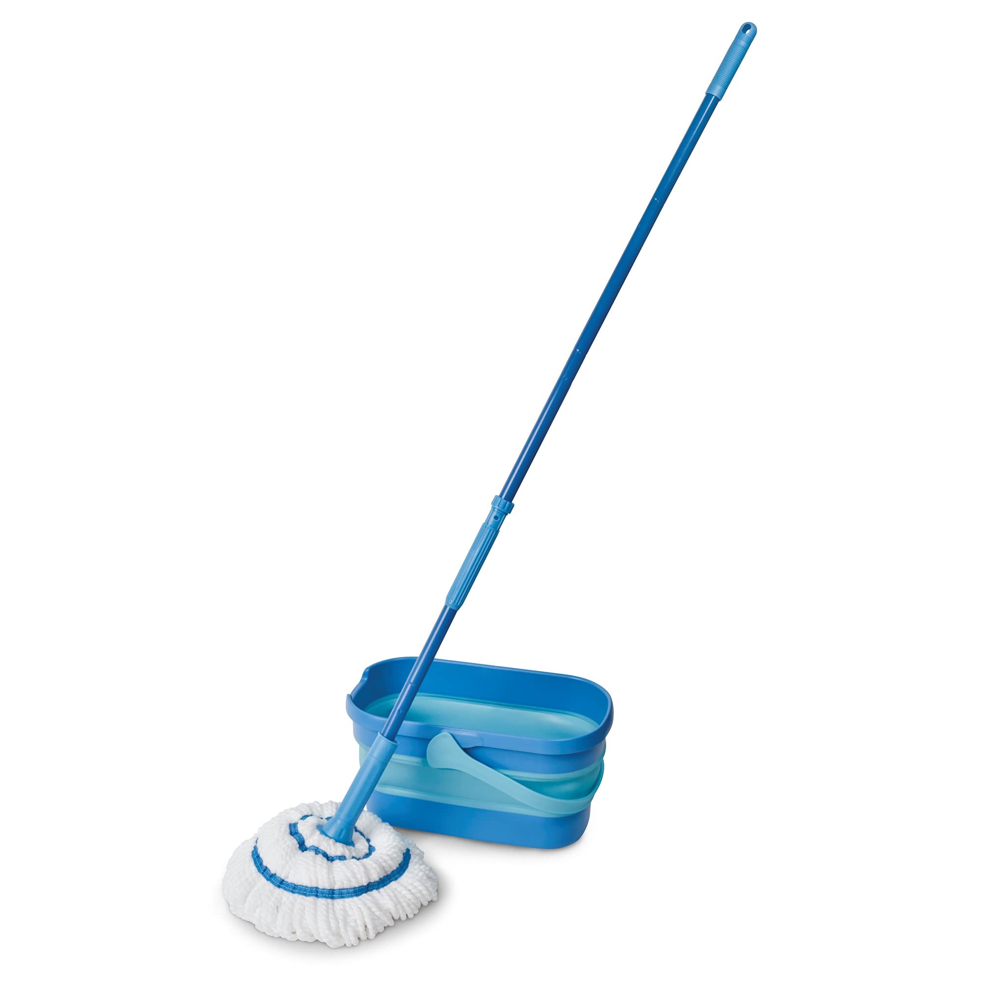 Spontex 19800236 - mops ar pašizgriežanas sistēmu un salokāmo spaini, 10 litri