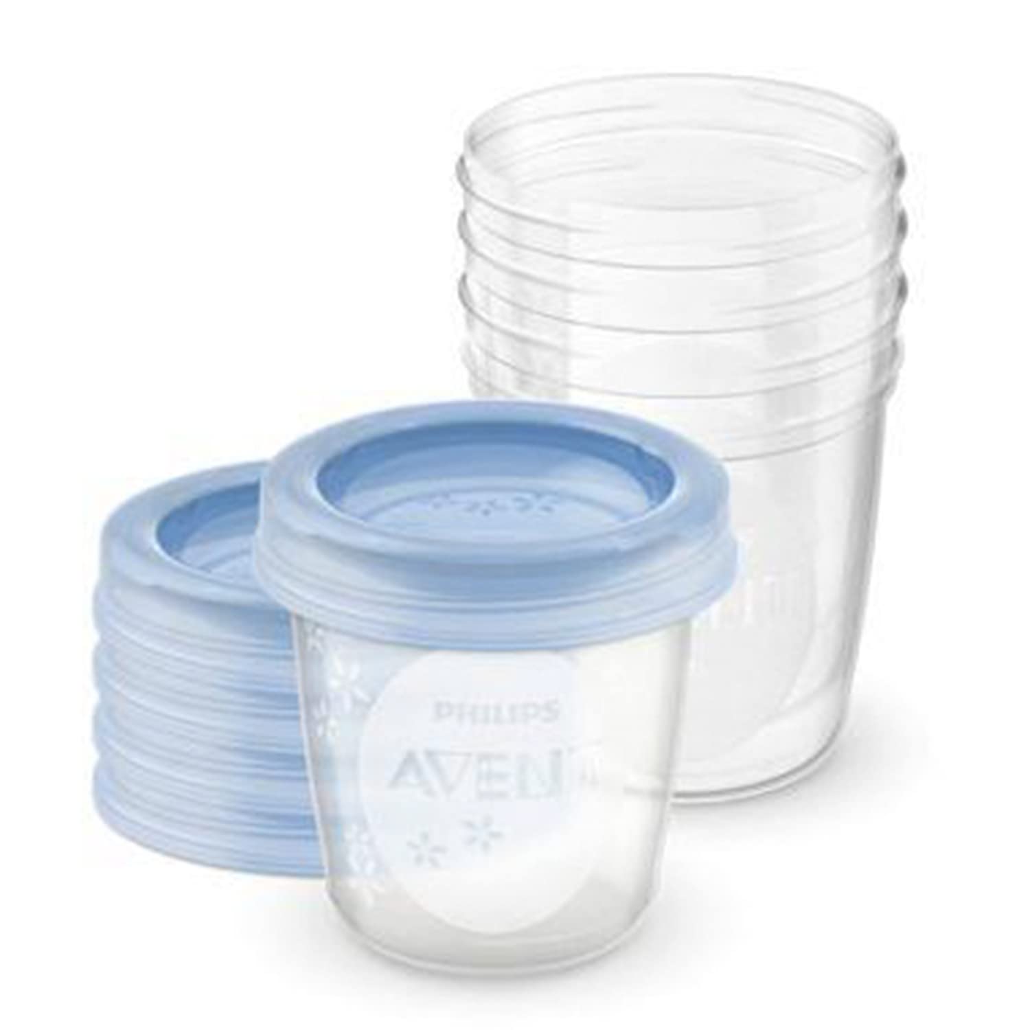 Philips Avent - piena vai ēdiena uzglabāšanas krūzītes ar vāciņiem, 180 ml, 5 gab.
