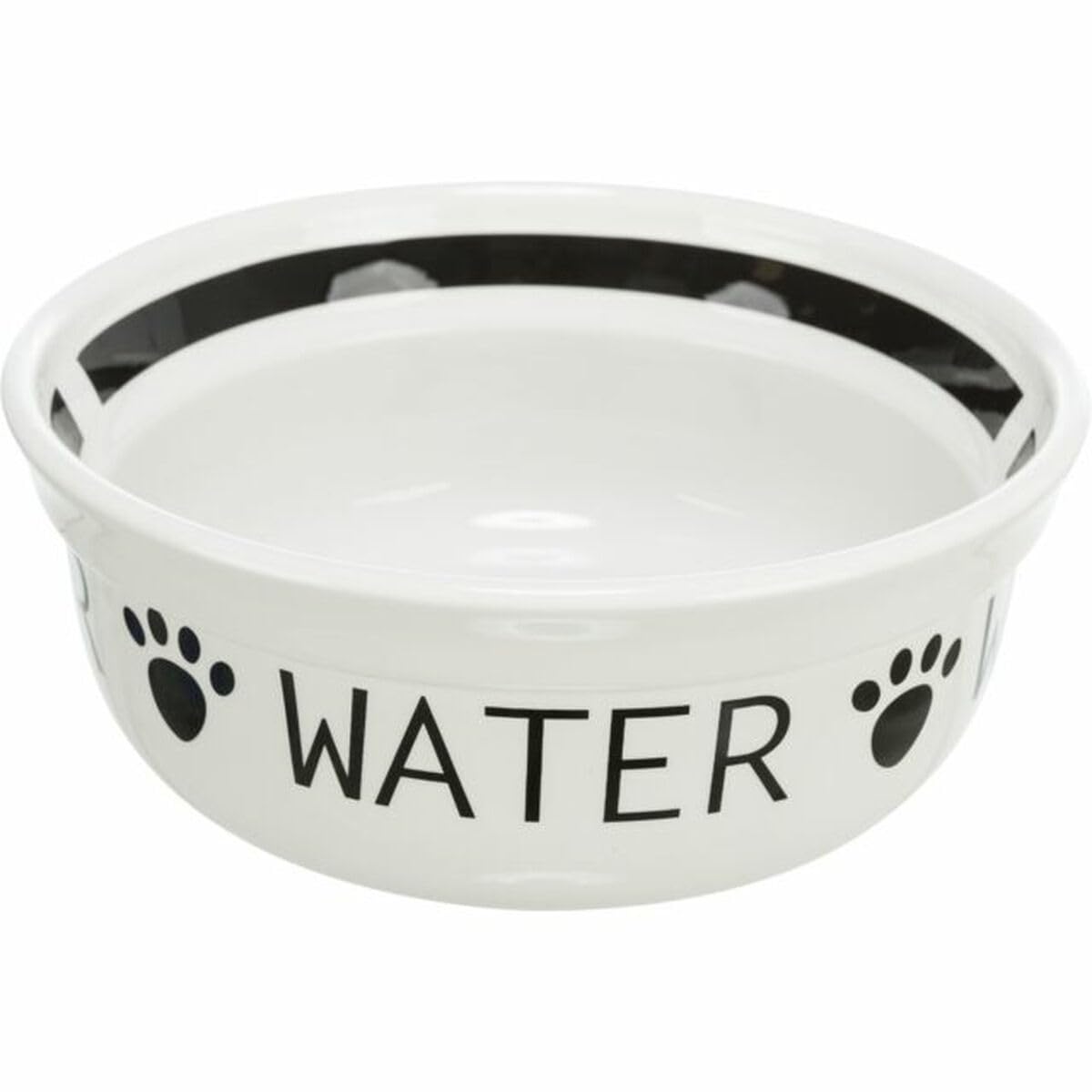 Trixie 4047974244876 - keramikas ūdens bļoda suņiem, 1,6 l, balta/melna