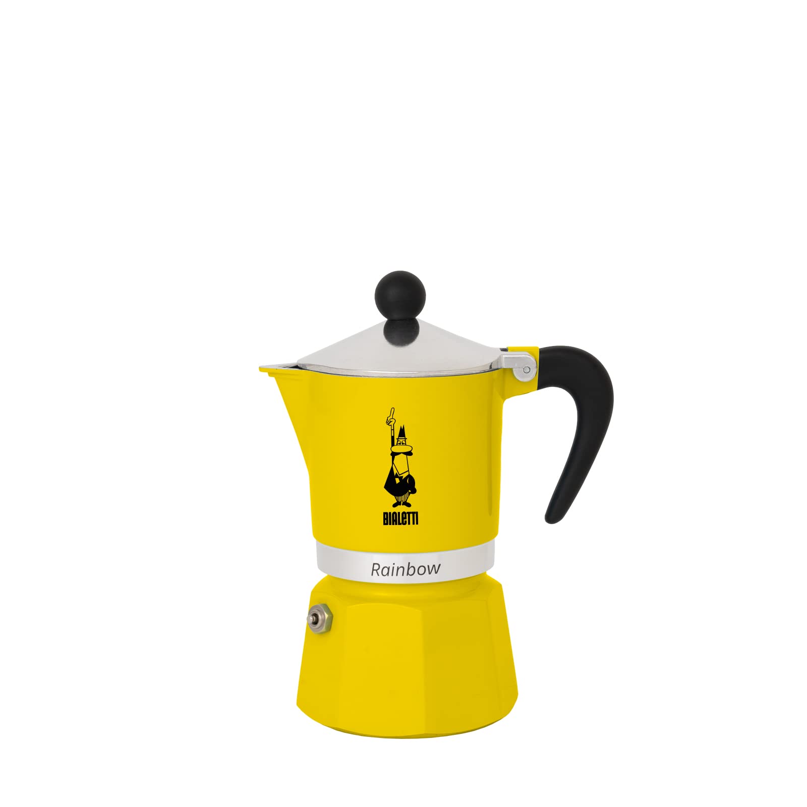 Bialetti Rainbow 4982 - Alumīnija itāļu espresso kanna 3 tasēm, dzeltenā krāsā