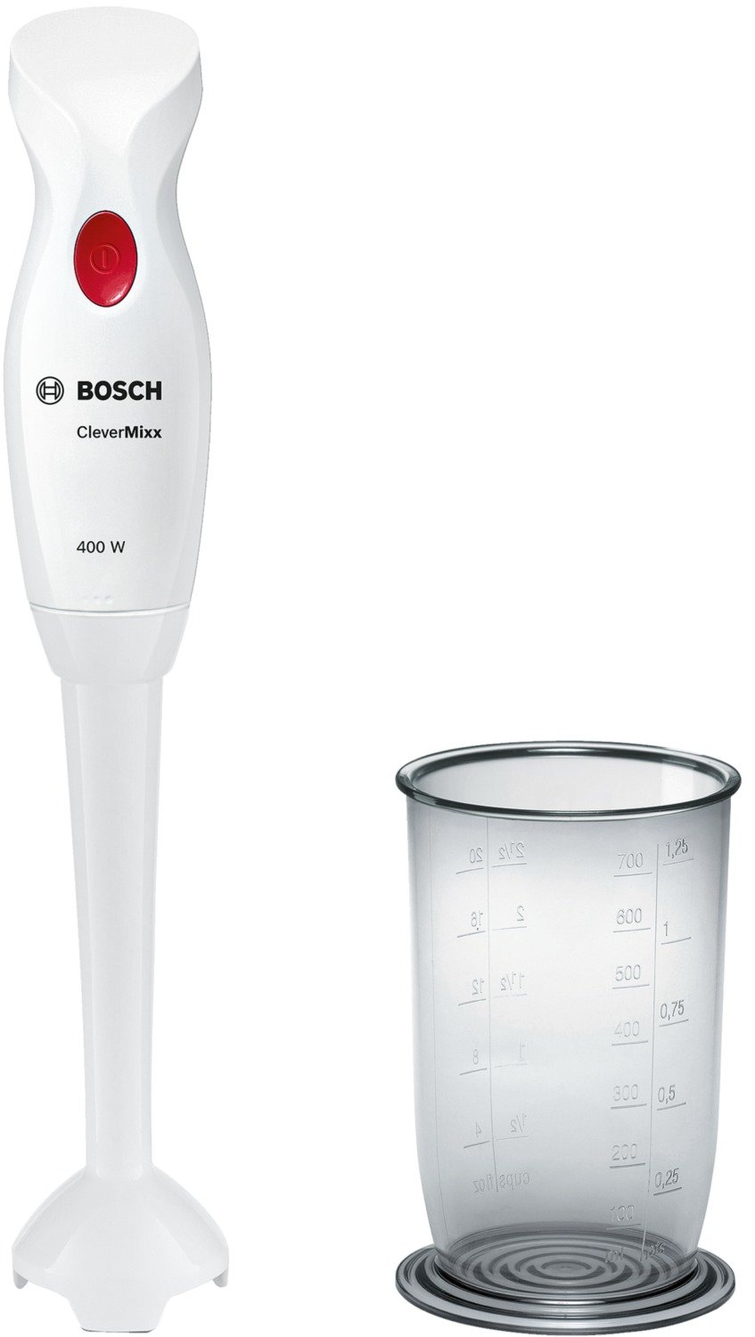 Bosch CleverMixx MSM14100 - Rokas blenderis ar četru asmeņu kupolu un mērglāzi, 400 W