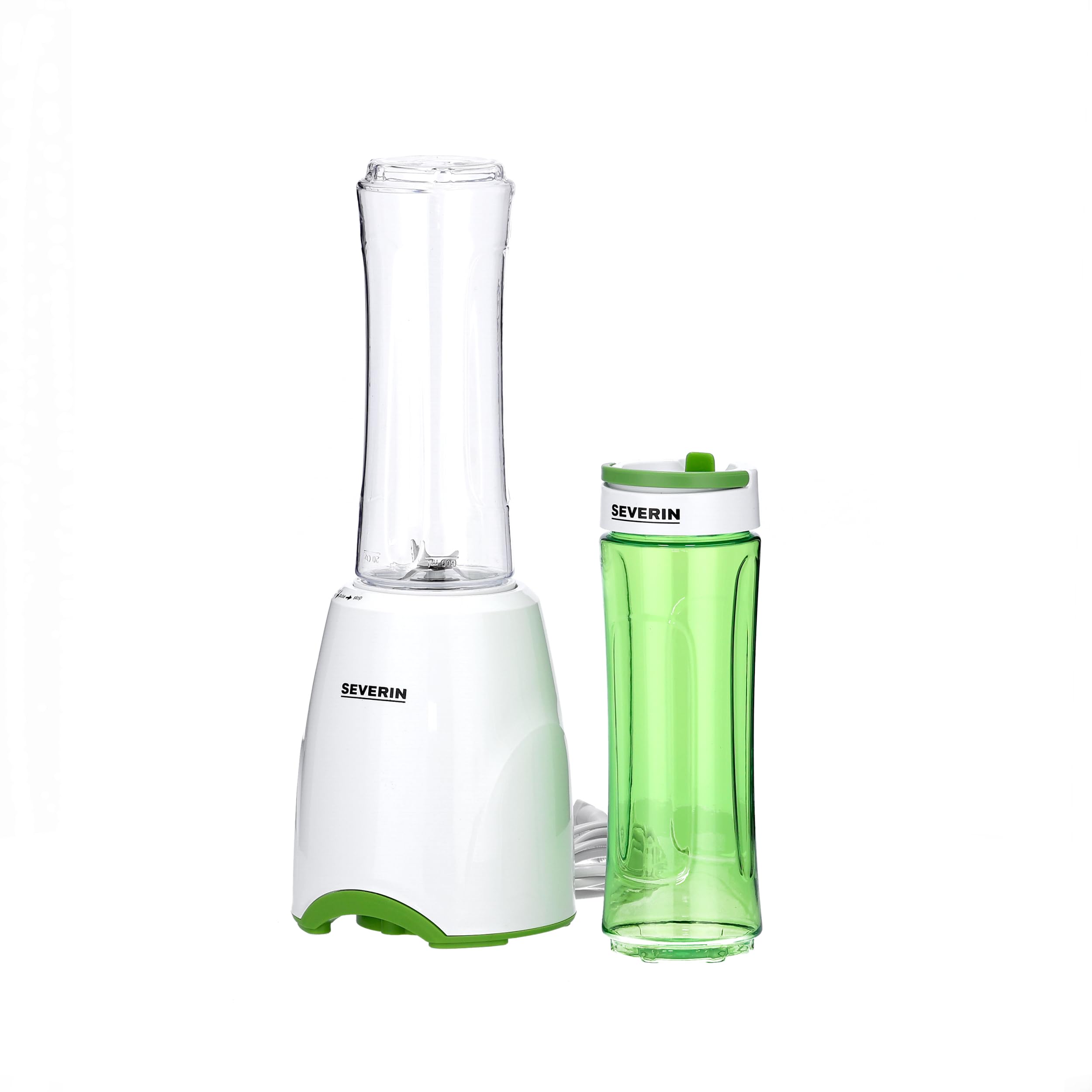 Severin Mix & Go smoothie SM 3735 - Blenderis ar diviem 600 ml traukiem, 300 W, balts, zaļš