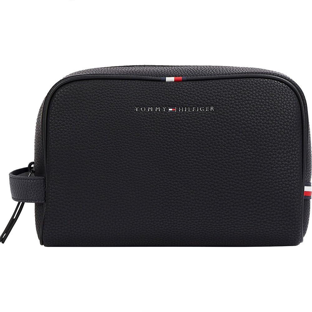 Tommy Hilfiger AM0AM09508 - vīriešu kultūrsoma no mākslīgās ādas, ceļojumiem, melnā krāsā