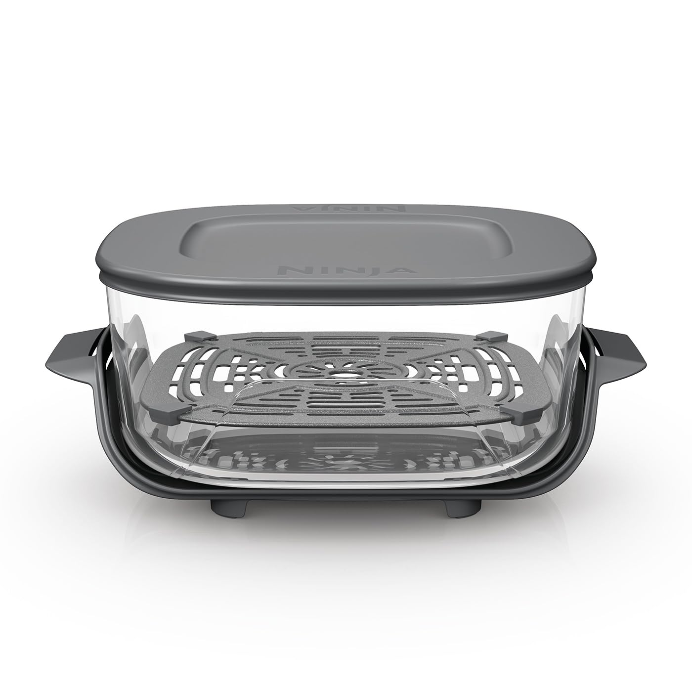 Ninja CRISPi - Stikla trauks gaisa fritierim ar vāku TempWare sērija, 3,8 l, 24 x 24 x 12,7 cm