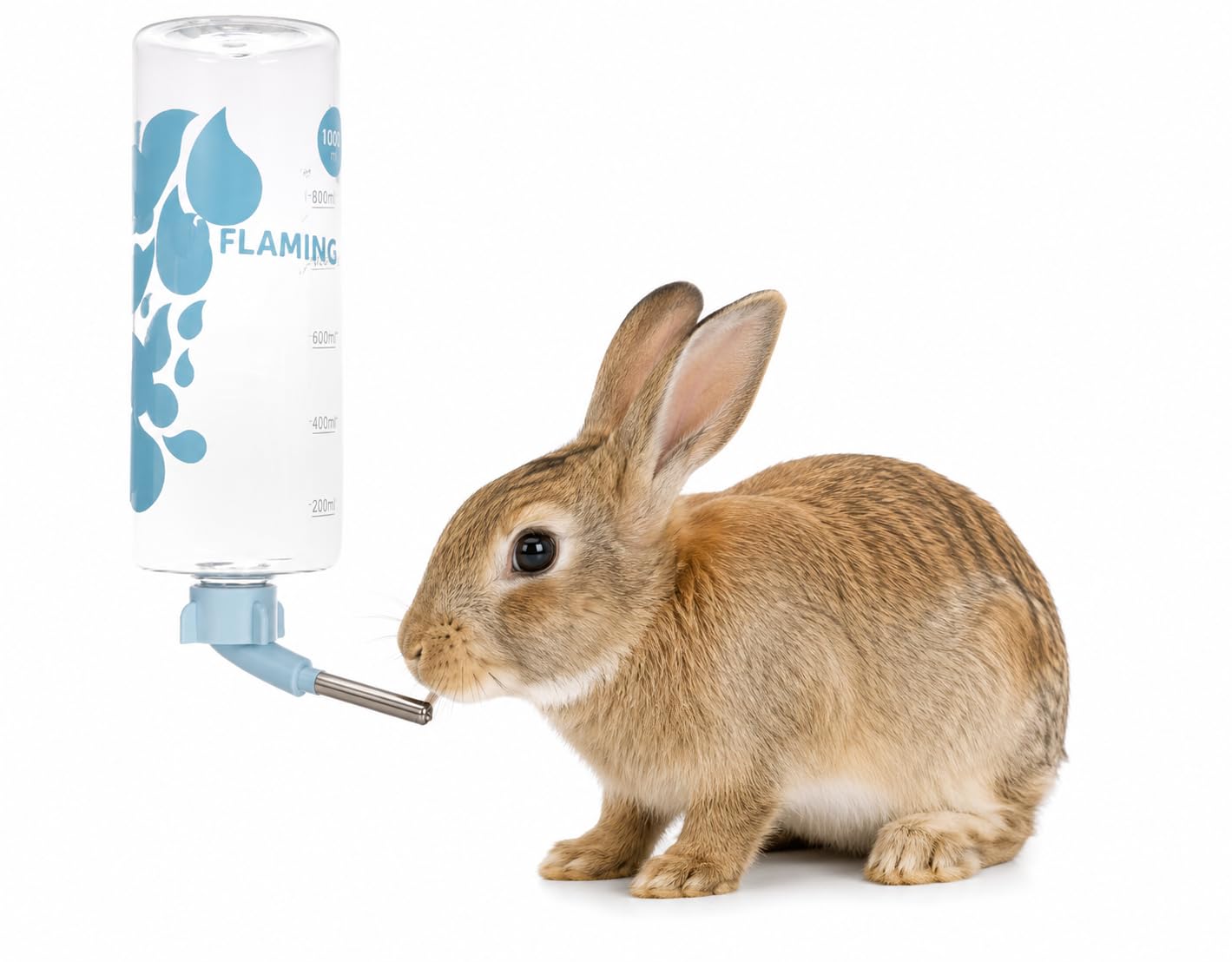 Flamingo Sippy - dzīvnieku ūdens pudele ar skalojamo ietaisi, 1000 ml, zila