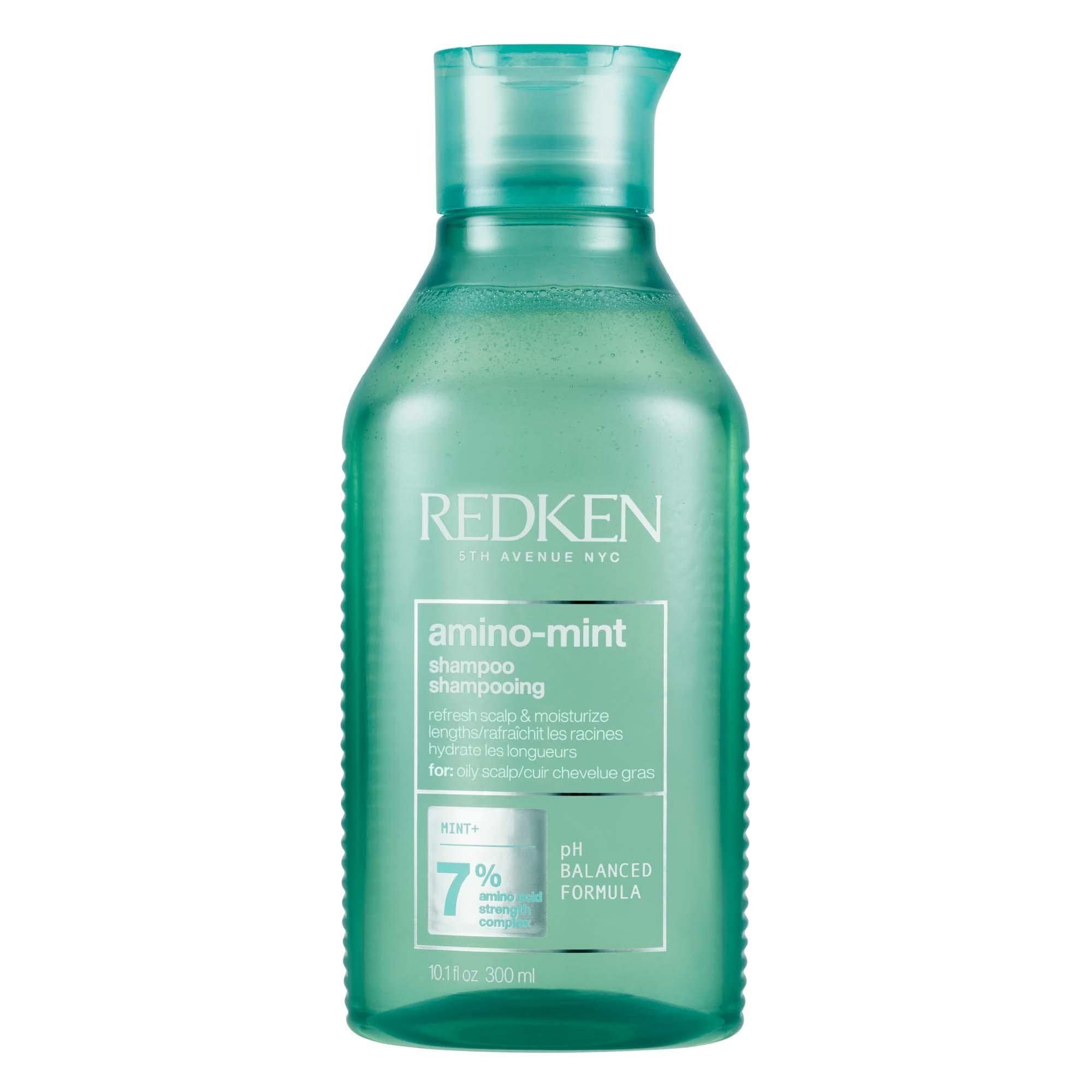 Redken amino mint - šampūns taukainiem matiem un kairinātas galvas ādas kopšanai, 300 ml