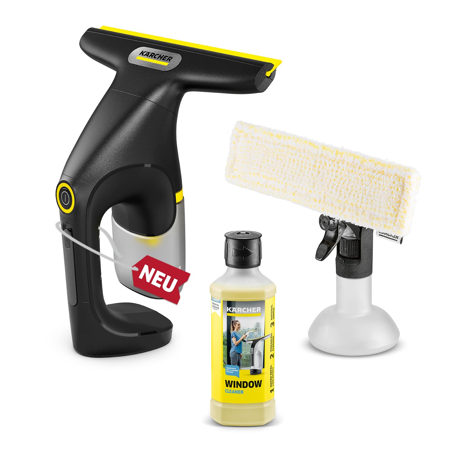 Karcher 1.633-720.0 WV 1 Compact Care Extra - Akumulatora logu tīrītājs, melns