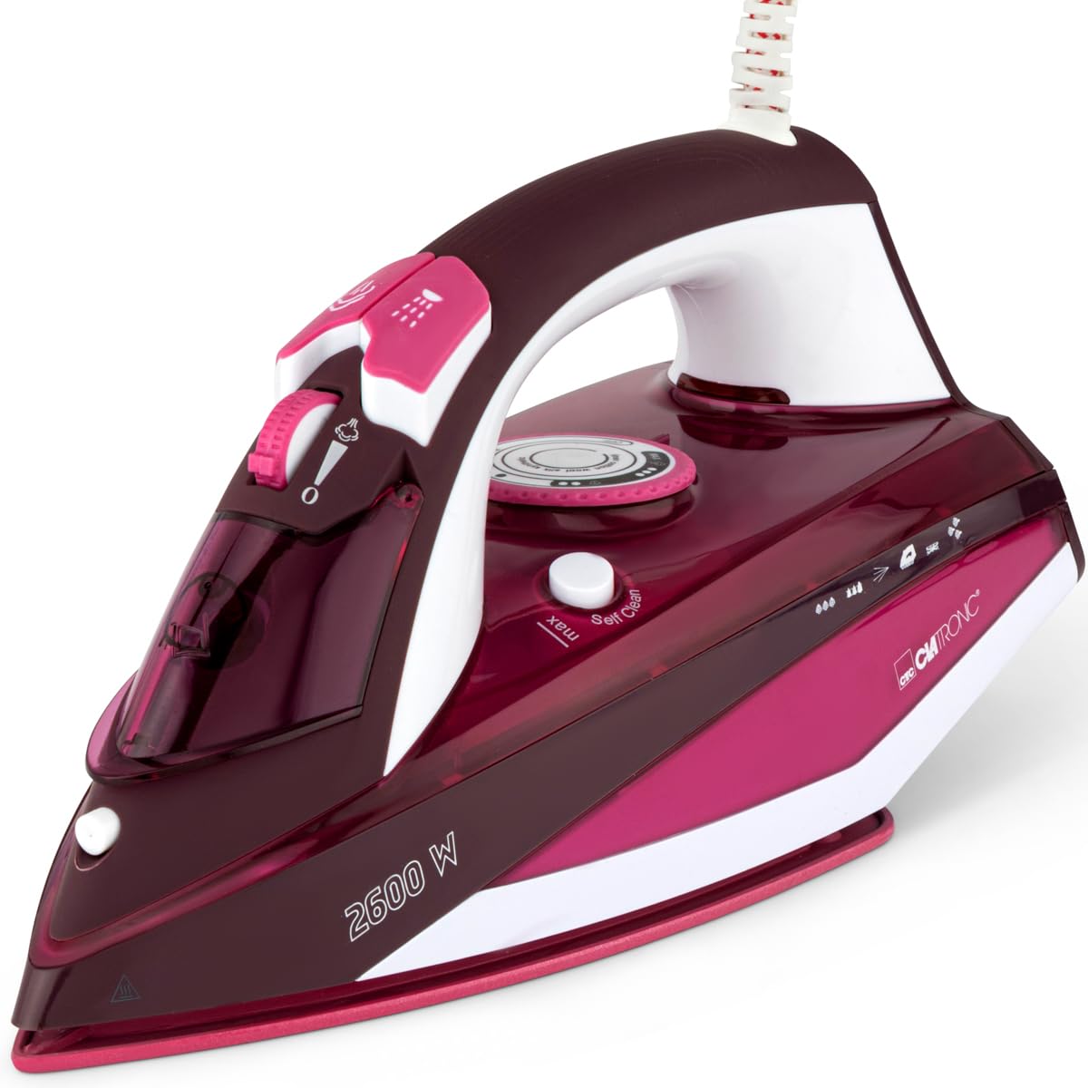 Clatronic DB 3705 - Tvaika gludeklis ar keramikas zoli 2600 W, 350 ml tvertne