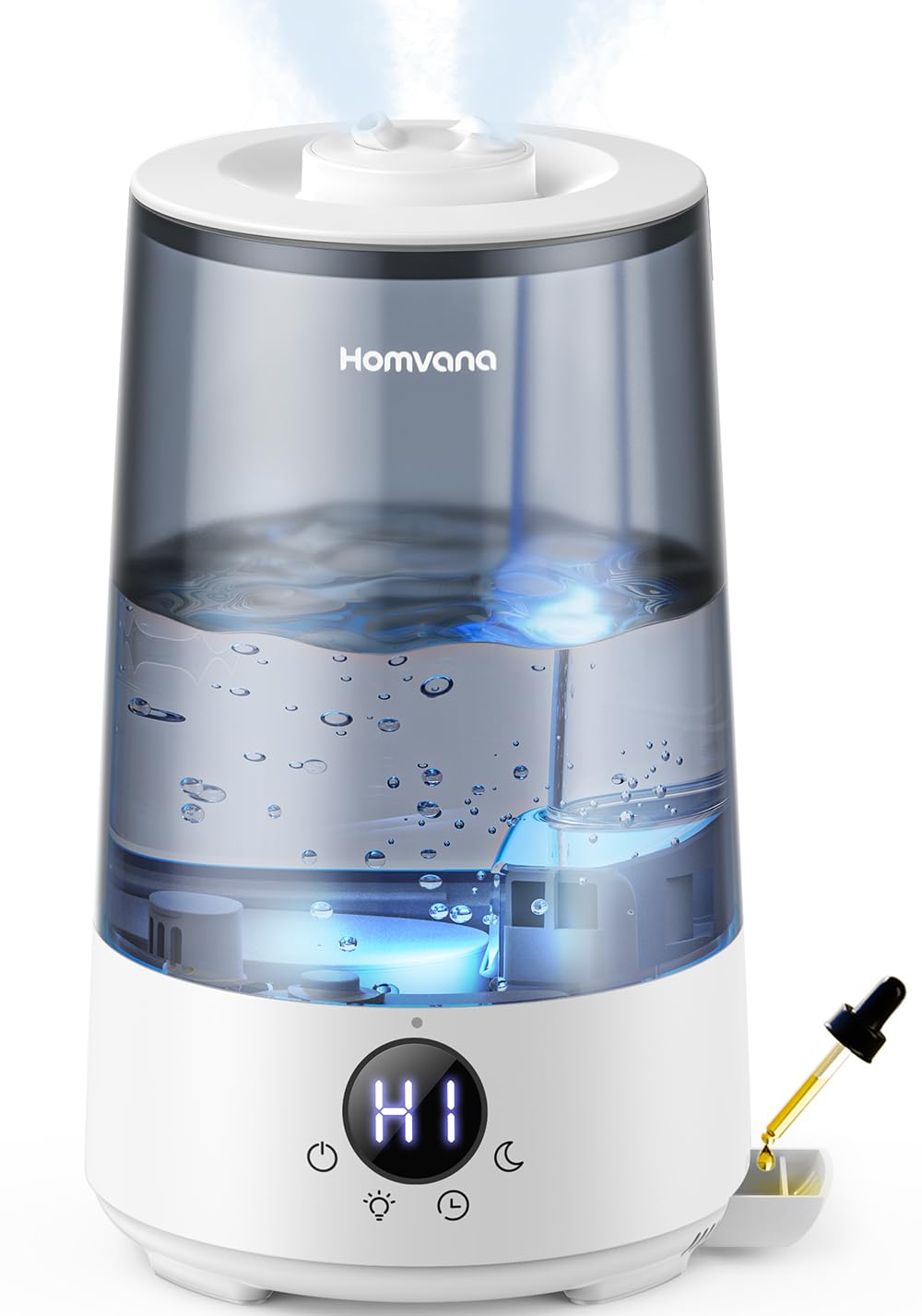 Homvana H101 - Gaisa mitrinātājs guļamistabai ar augšējo uzpildi, vēss mitrums 3,6 l
