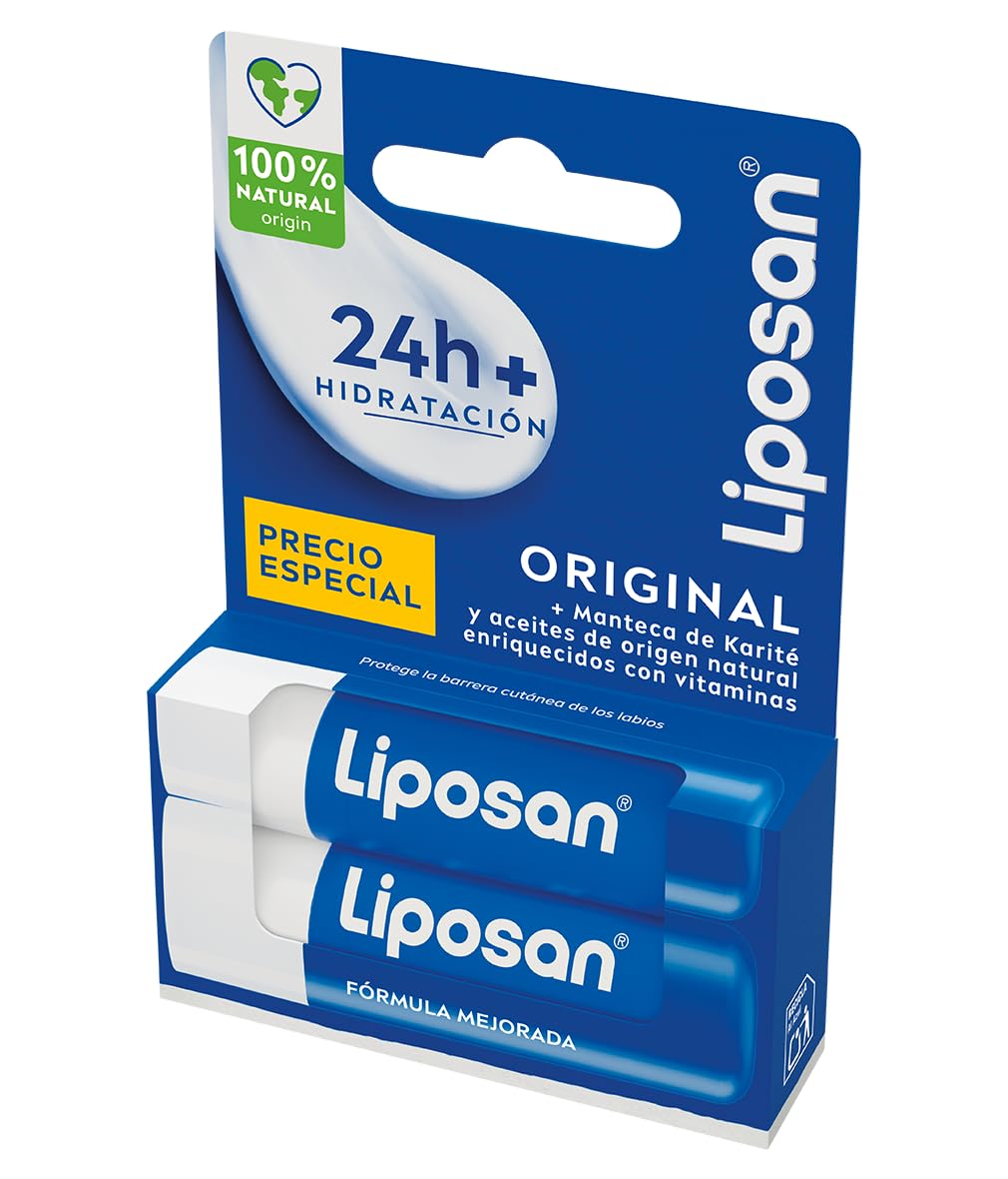 Liposan Original - lūpu balzams ar kakao aromātu un šī butteru, 2 x 4,8 g