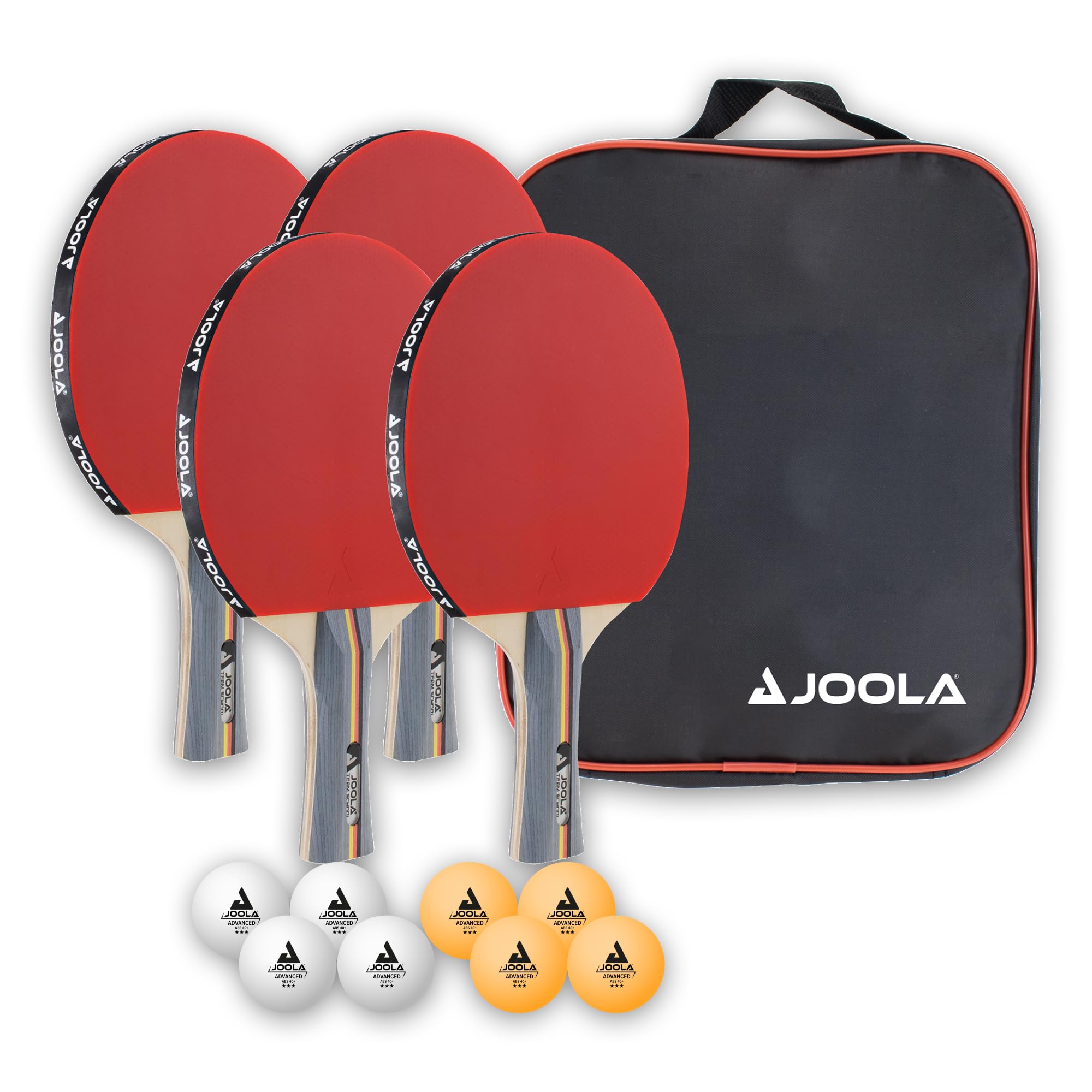 JOOLA 54825 - Galda tenisa komplekts Team School ar raketēm, bumbiņām un somu