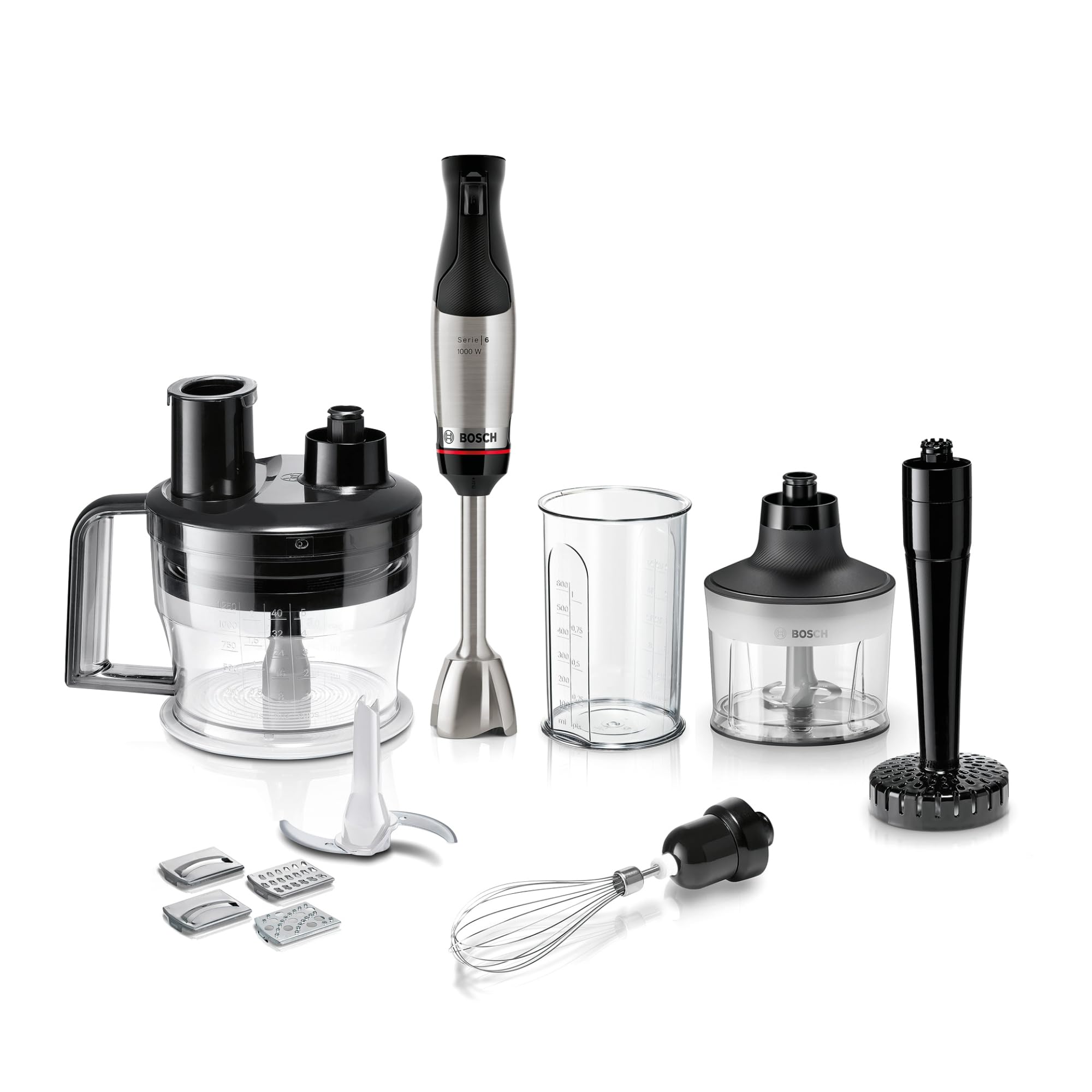Bosch MSM6M673 ErgoMaster Serie 6 - rokas blenderis ar keramikas savienojumu un piederumiem, 1000 W,