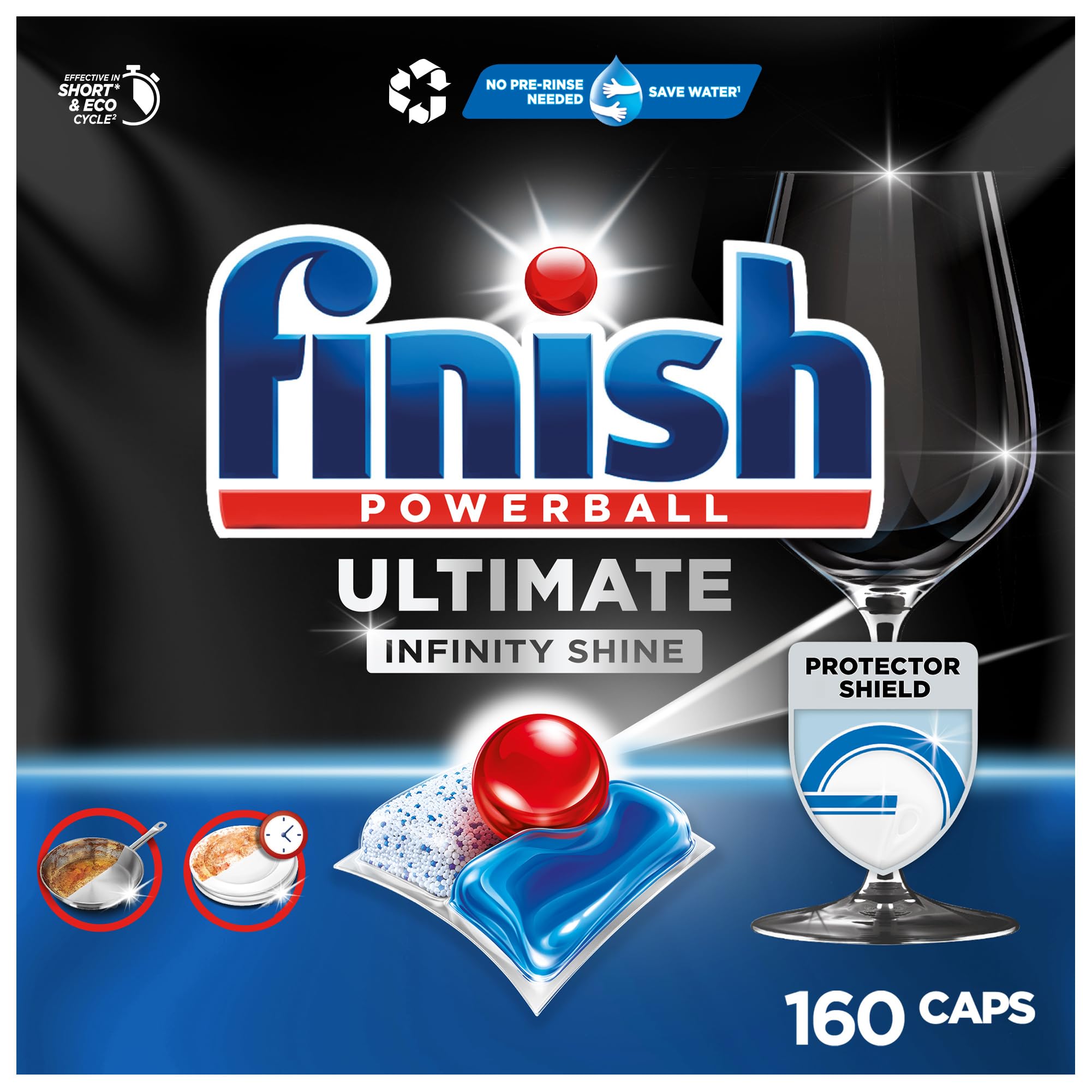 Finish Ultimate Infinity Shine - trauku mazgājamās mašīnas tabletes, 80 tabletes