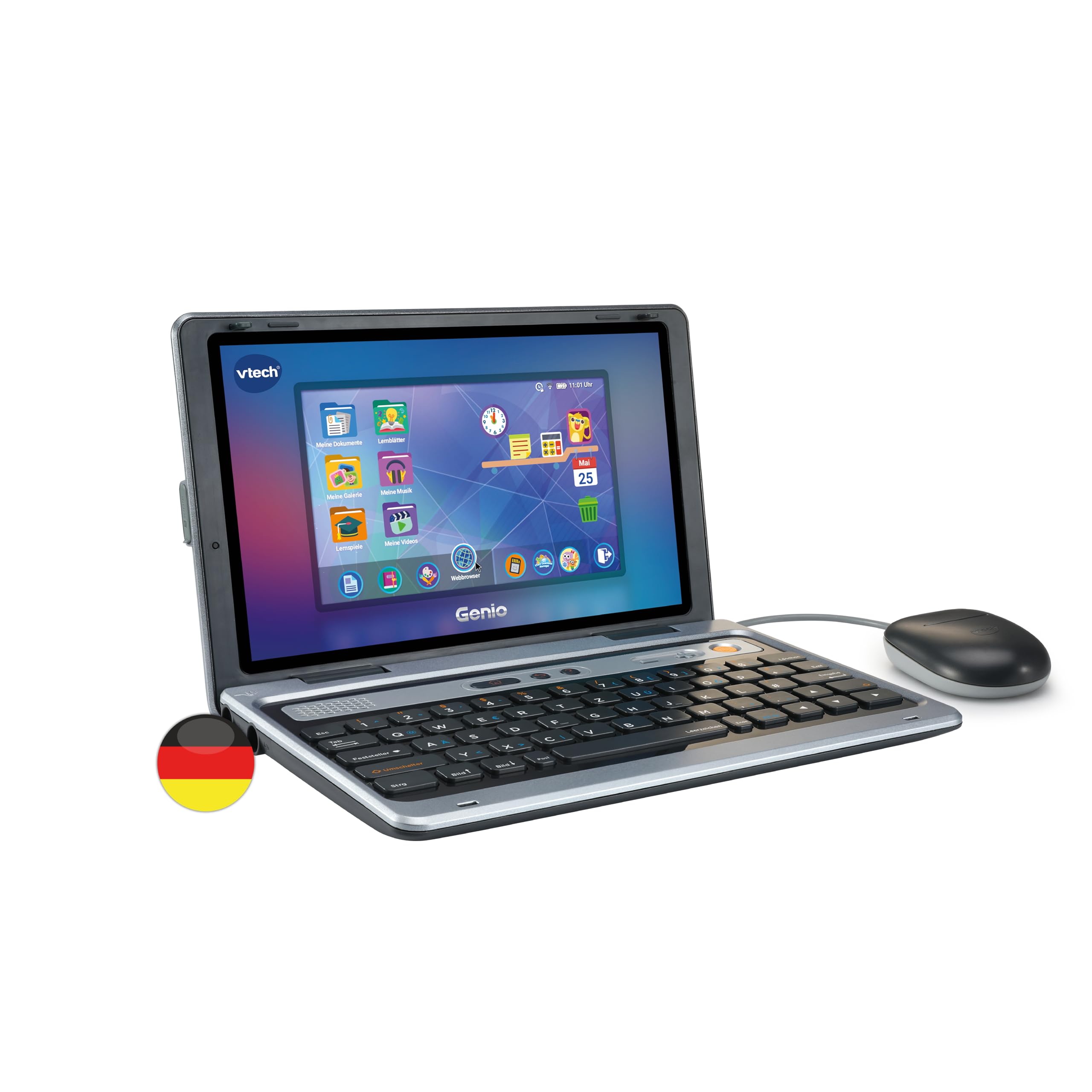 VTech Genio 80-553404 - Mācību klēpjdators XL bērniem ar 7 collu ekrānu un 40 spēlēm