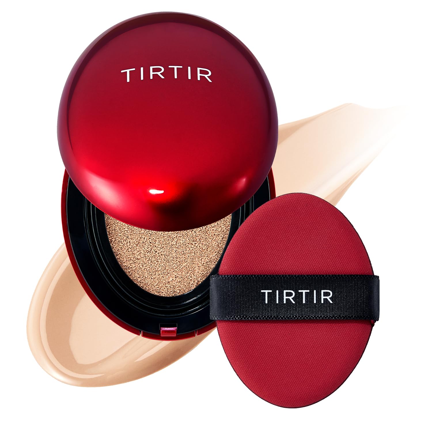 TIRTIR Mask Fit Red cushion - pamattonis ar pilnu pārklājumu un satīna spīdumu, 21N Ivory