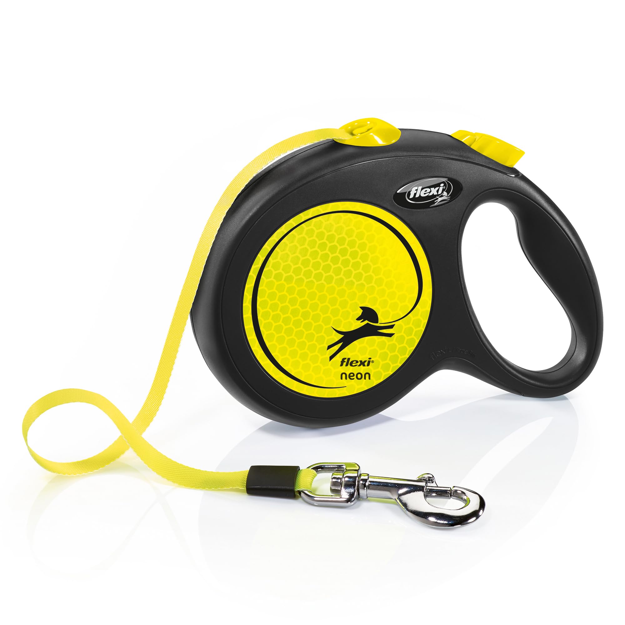 Flexi Neon L - suņu izvelkamā pavada, 5 m, līdz 50 kg, dzeltena