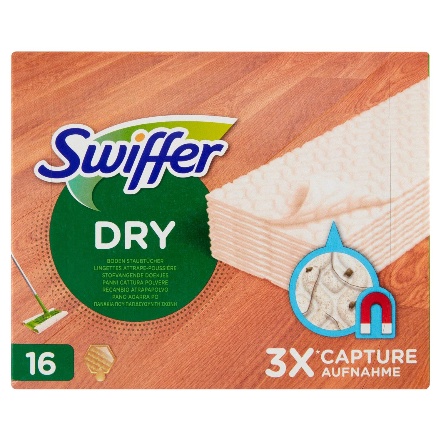 Swiffer Procter & Gamble - Susās salvetes koka un parketa grīdām, 16 gab.
