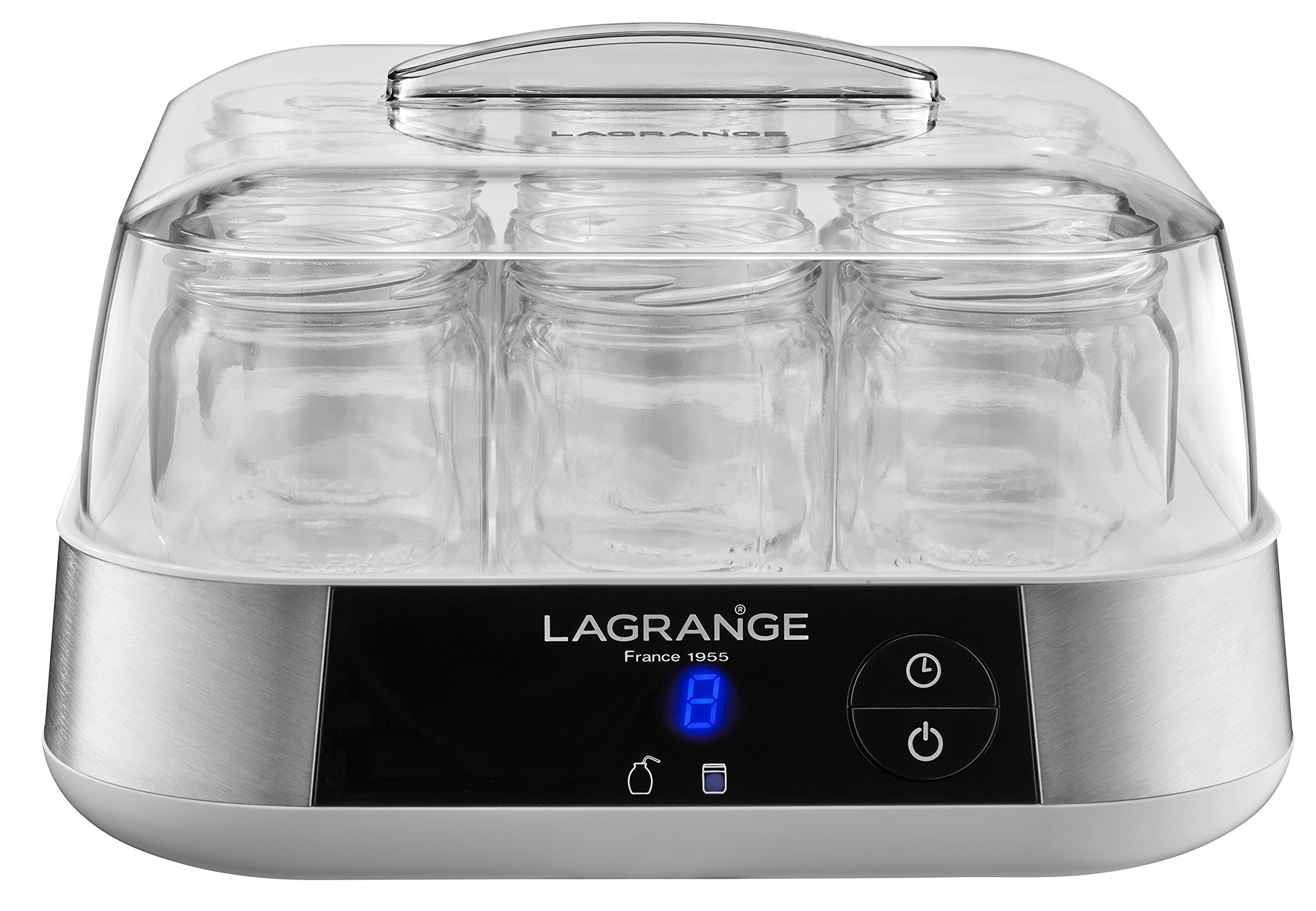 Lagrange 459002 - Jogurta pagatavotājs ar 9 stikla trauciņiem un elektronisku displeju, 18 W