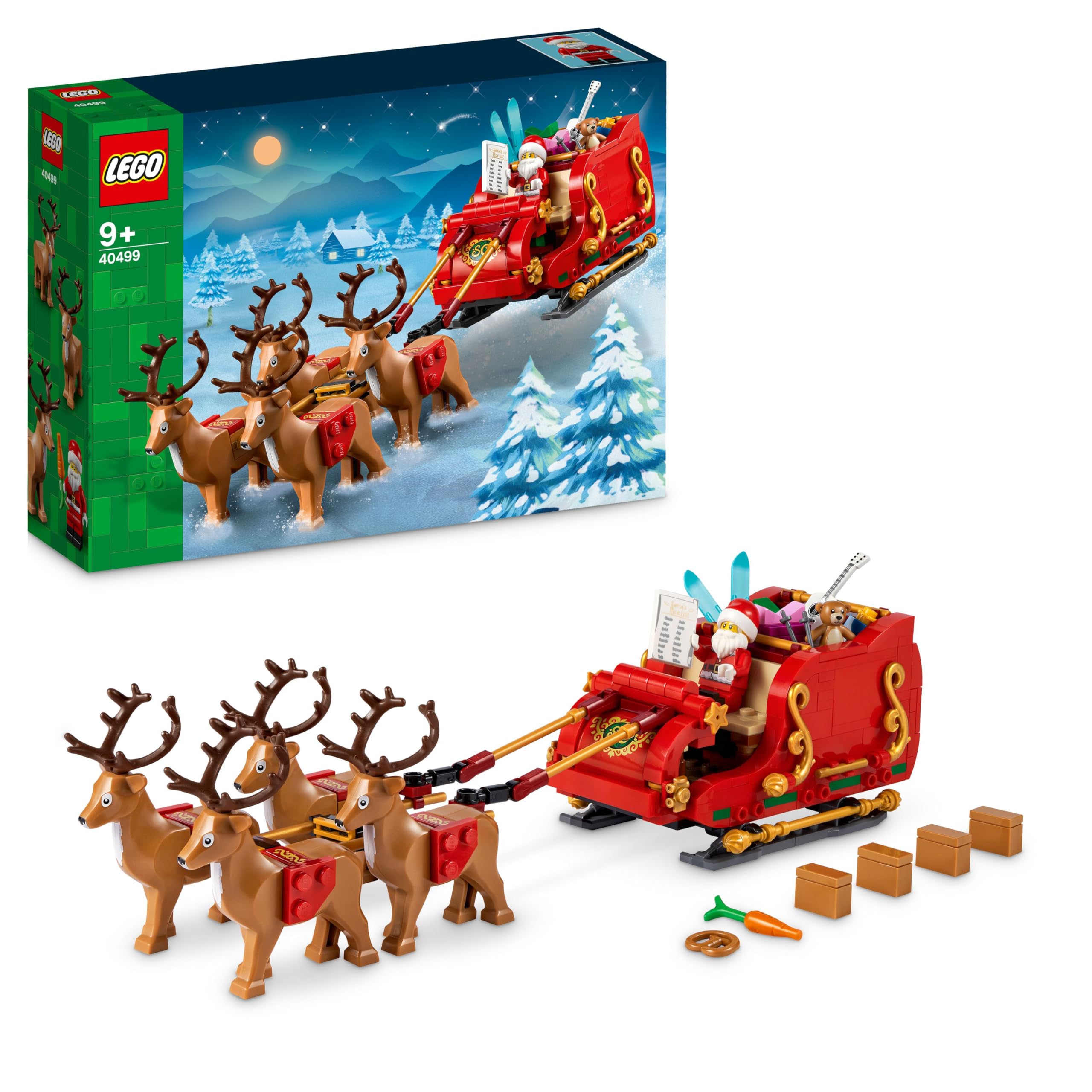 LEGO 40499 - Ziemassvētku vecīša kamanas ar ziemeļbriežiem un aksesuāriem