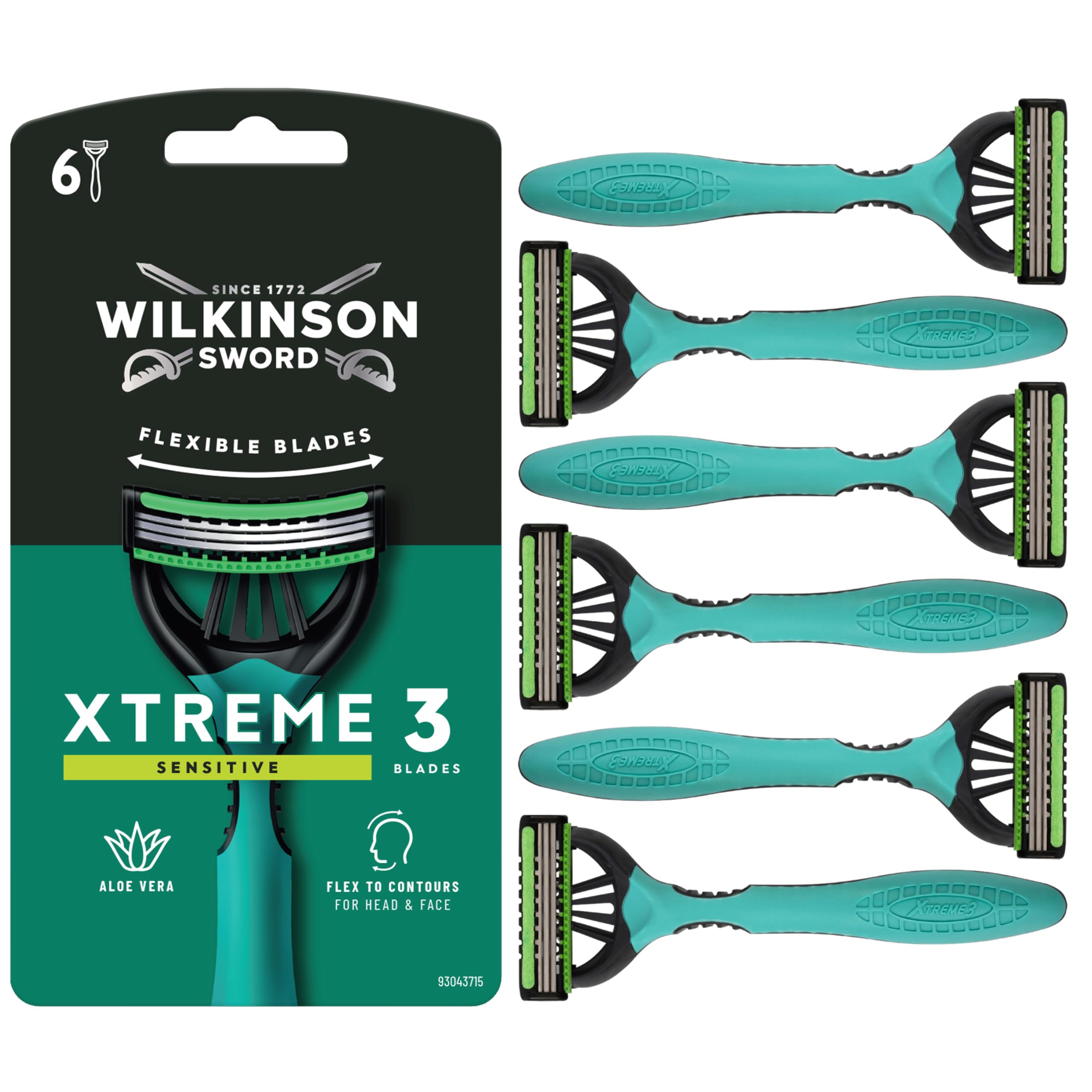 Wilkinson Sword Xtreme 3 - vienreizlietojamais skuveklis vīriešiem, 6 gab.