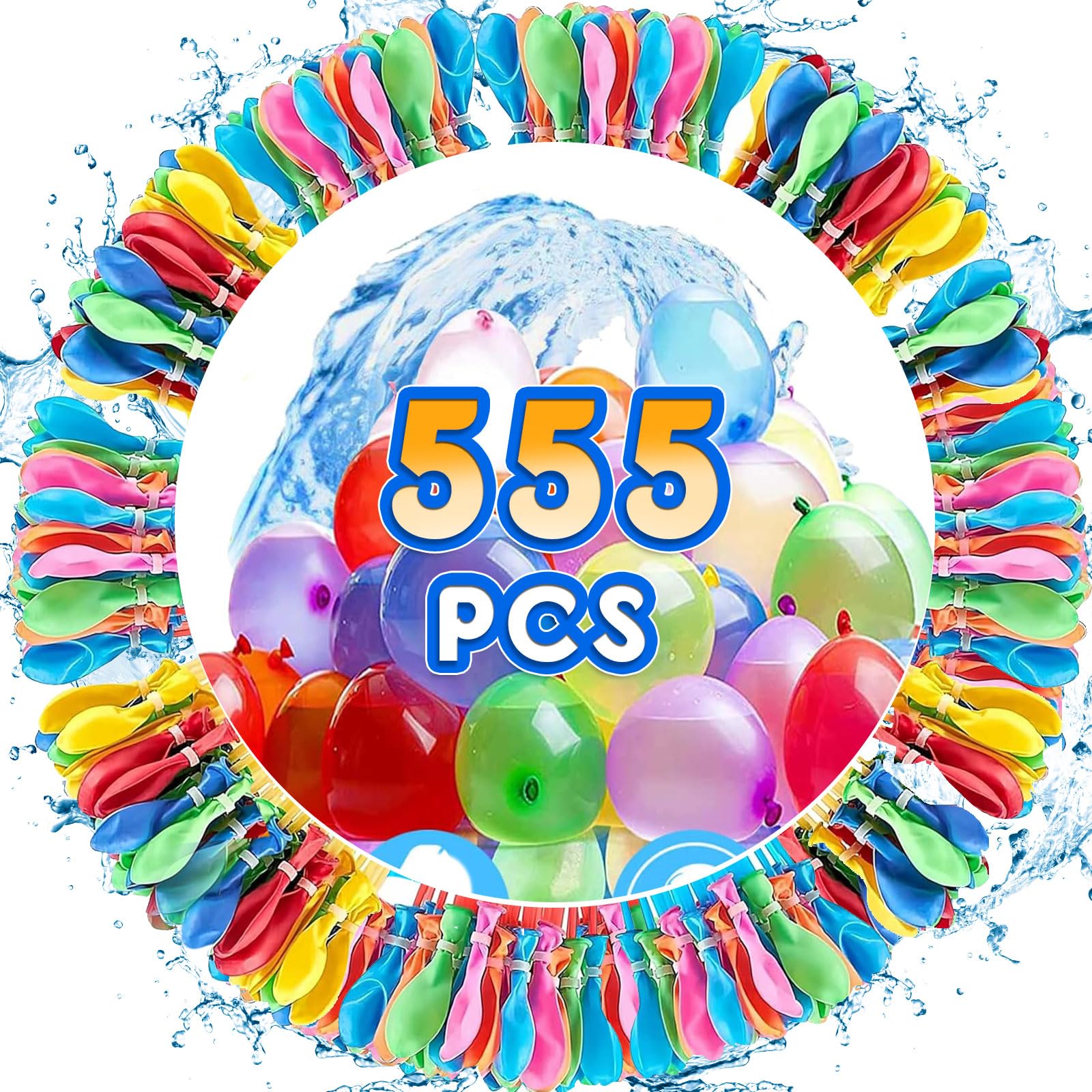 Funnity 555 - Ūdens baloni ar pašaizverošu mehānismu, 555 gabali, daudzkrāsaini