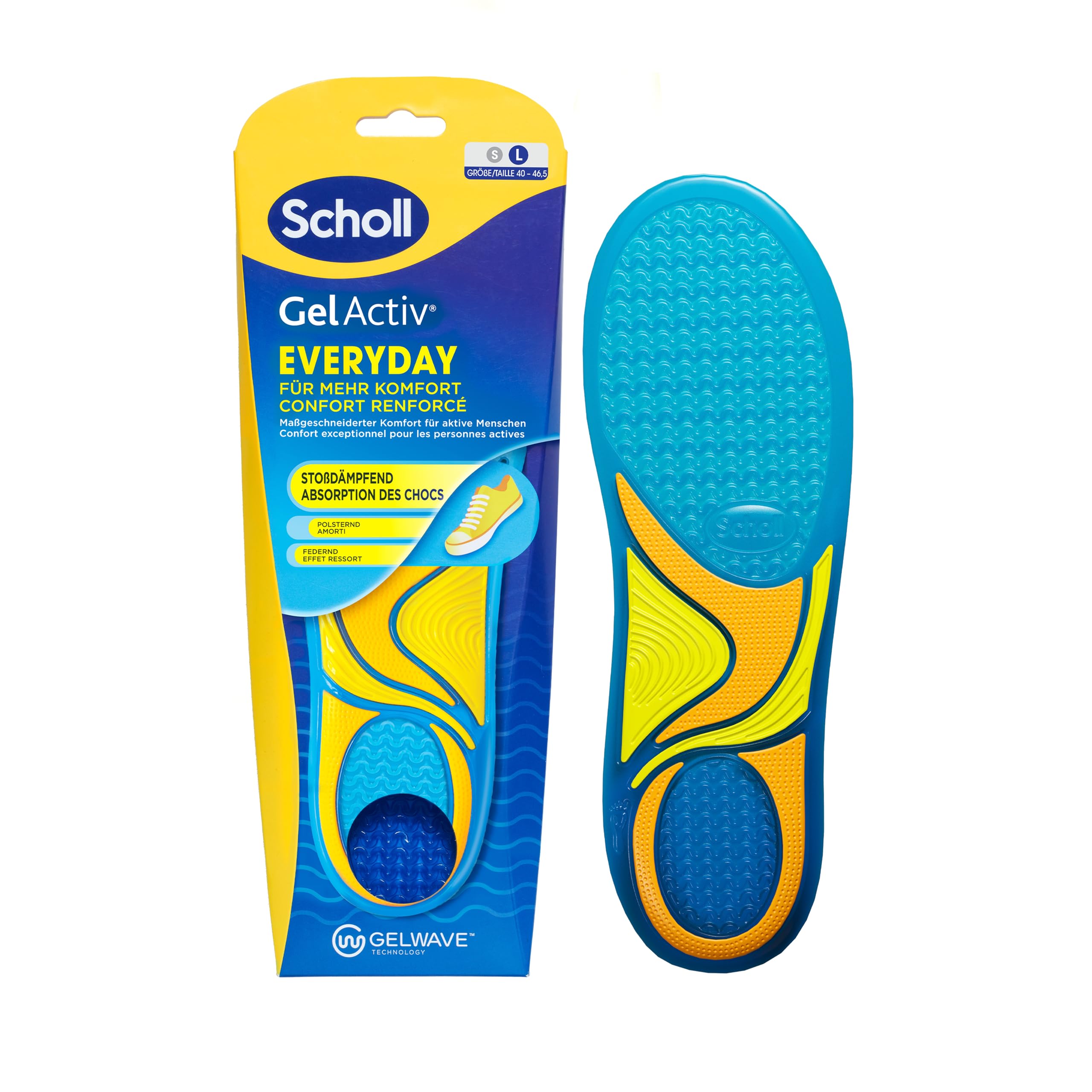 Scholl GelActiv - ikdienas ieliktņi vīriešiem ar Memory Foam un GelWave tehnoloģiju