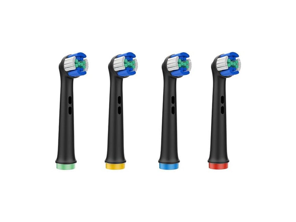 SURFOU EB20-X -  elektriskās zobu birstes uzgaļu komplekts, saderīgi ar Oral-B, 4 gab., melni