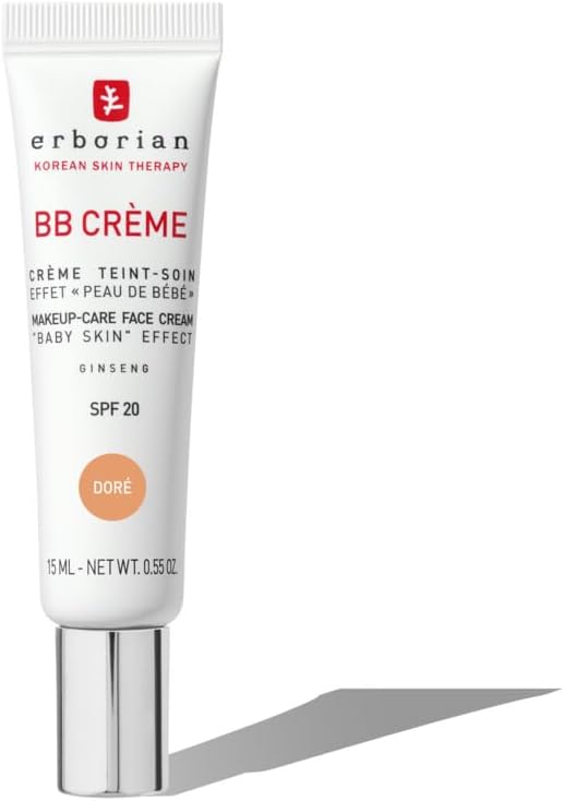 Erborian 6AA10396 - BB krēms ar žeņšeņu, tonēts korejiešu krēms ar SPF 20, zeltains, 15 ml