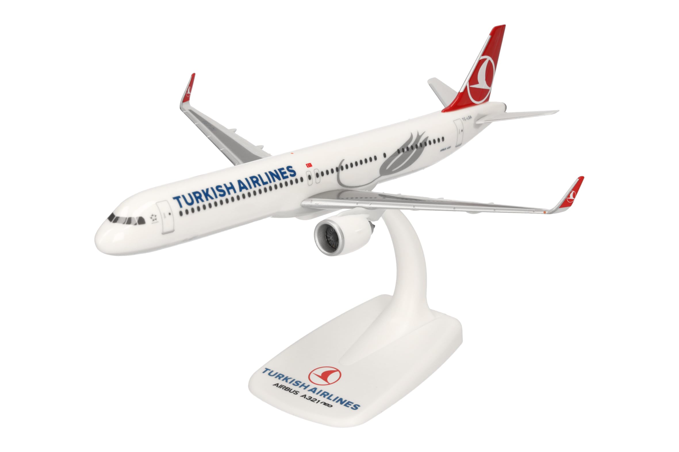 Herpa snap-fit Turkish Airlines Airbus A321neo 612210 - Miniatūrais lidmašīnas modelis, mērogā 1:200
