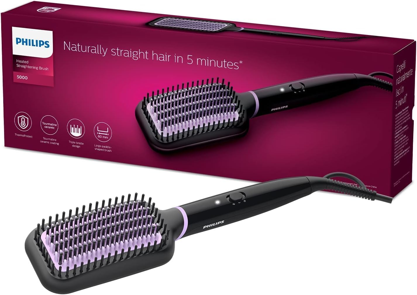 Philips StyleCare Essential BHH88000 - Izlīdzinošā birste ar turmalīna keramikas pārklājumu