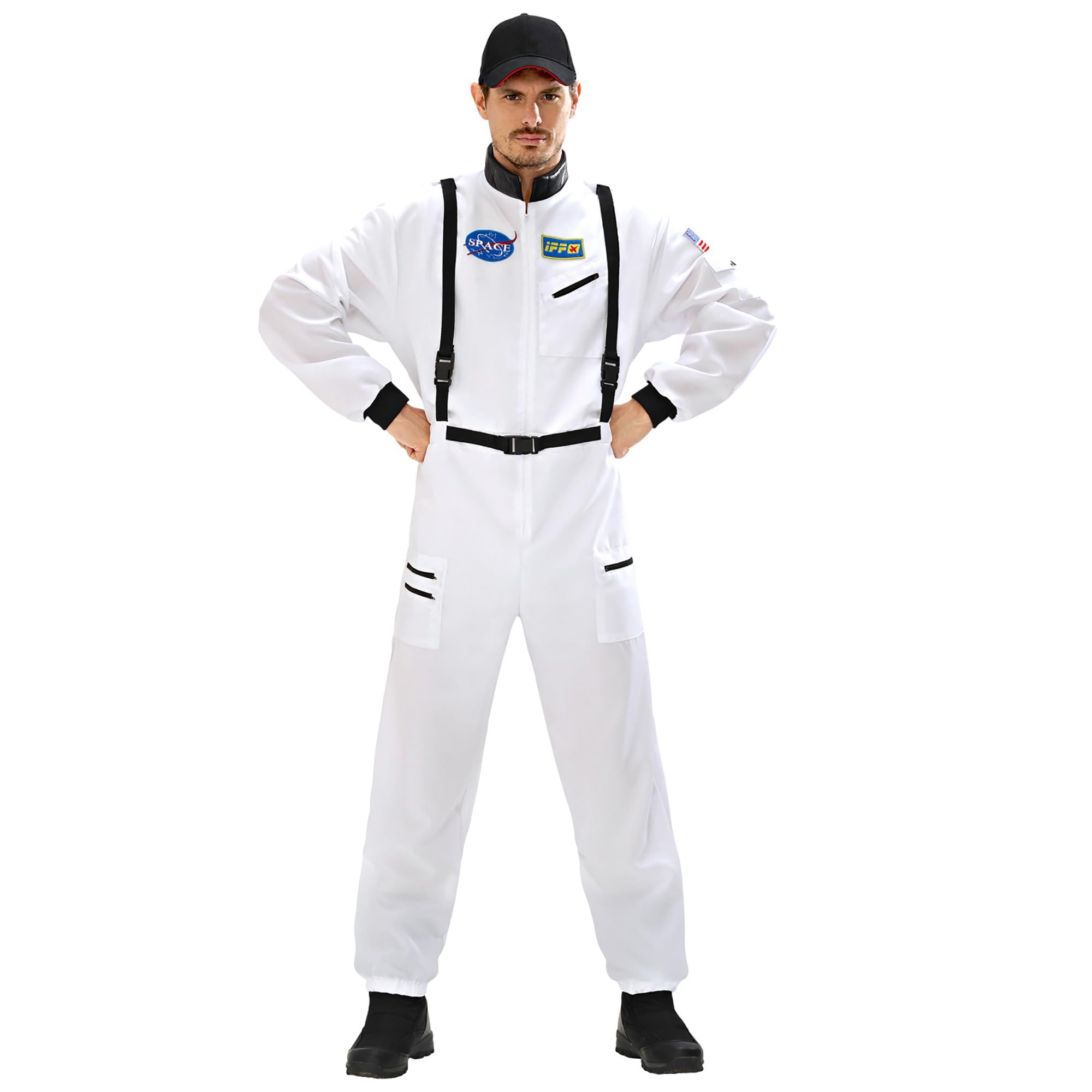 Widmann Milano 11042 - Astronauta kostīms pieaugušajiem ar uzšuvēm, izmērs XL, balts