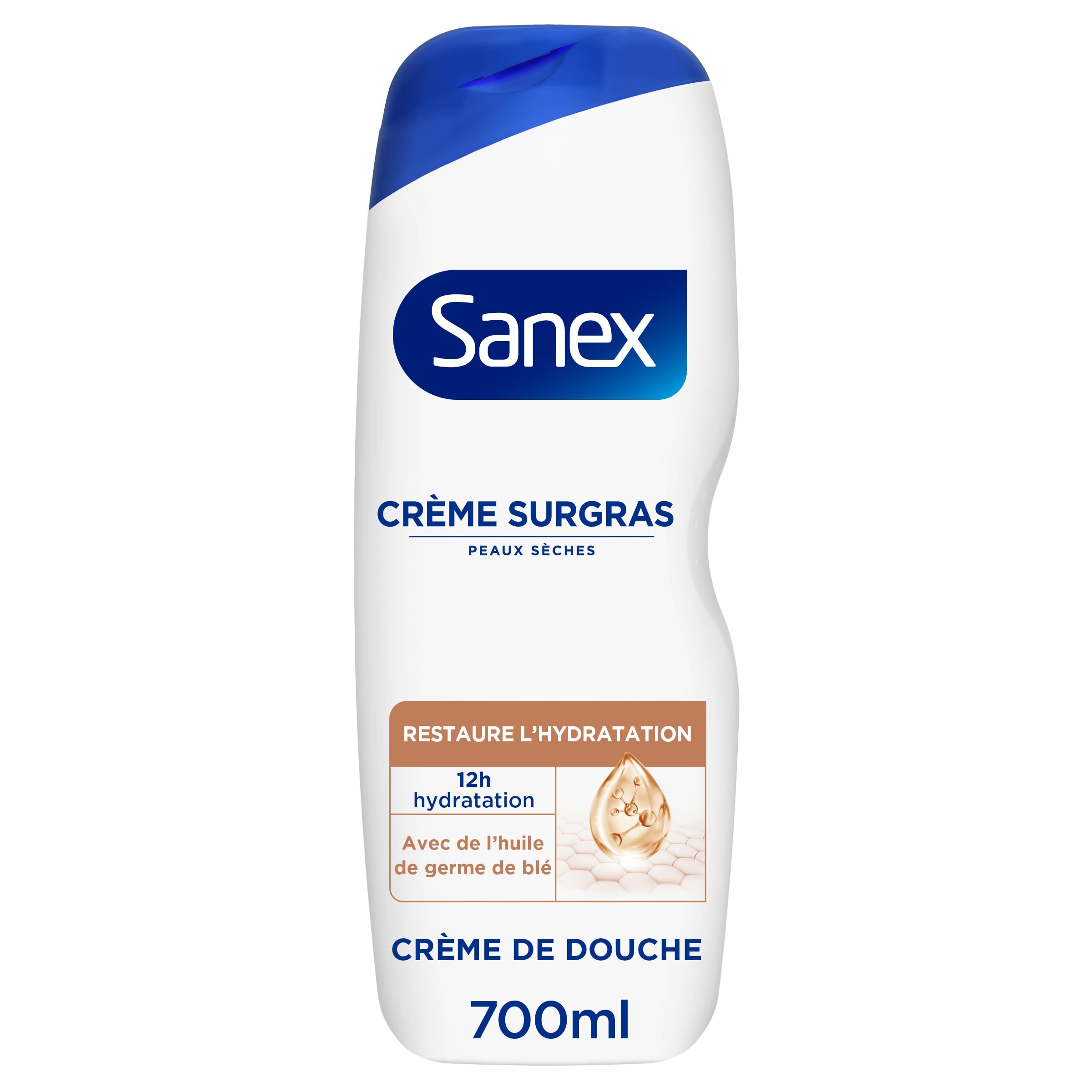 Sanex Derma Care - Mitrinošs dušas krēms sausai ādai ar kviešu dīgļu eļļu, 700 ml